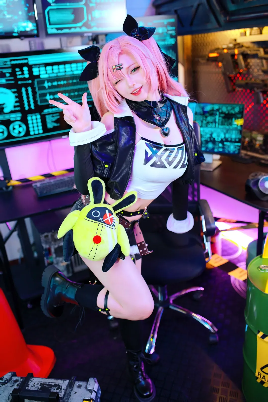 絕區零, cosplay, 賽博朋克風, 妮可德瑪拉cos, 破洞絲襪