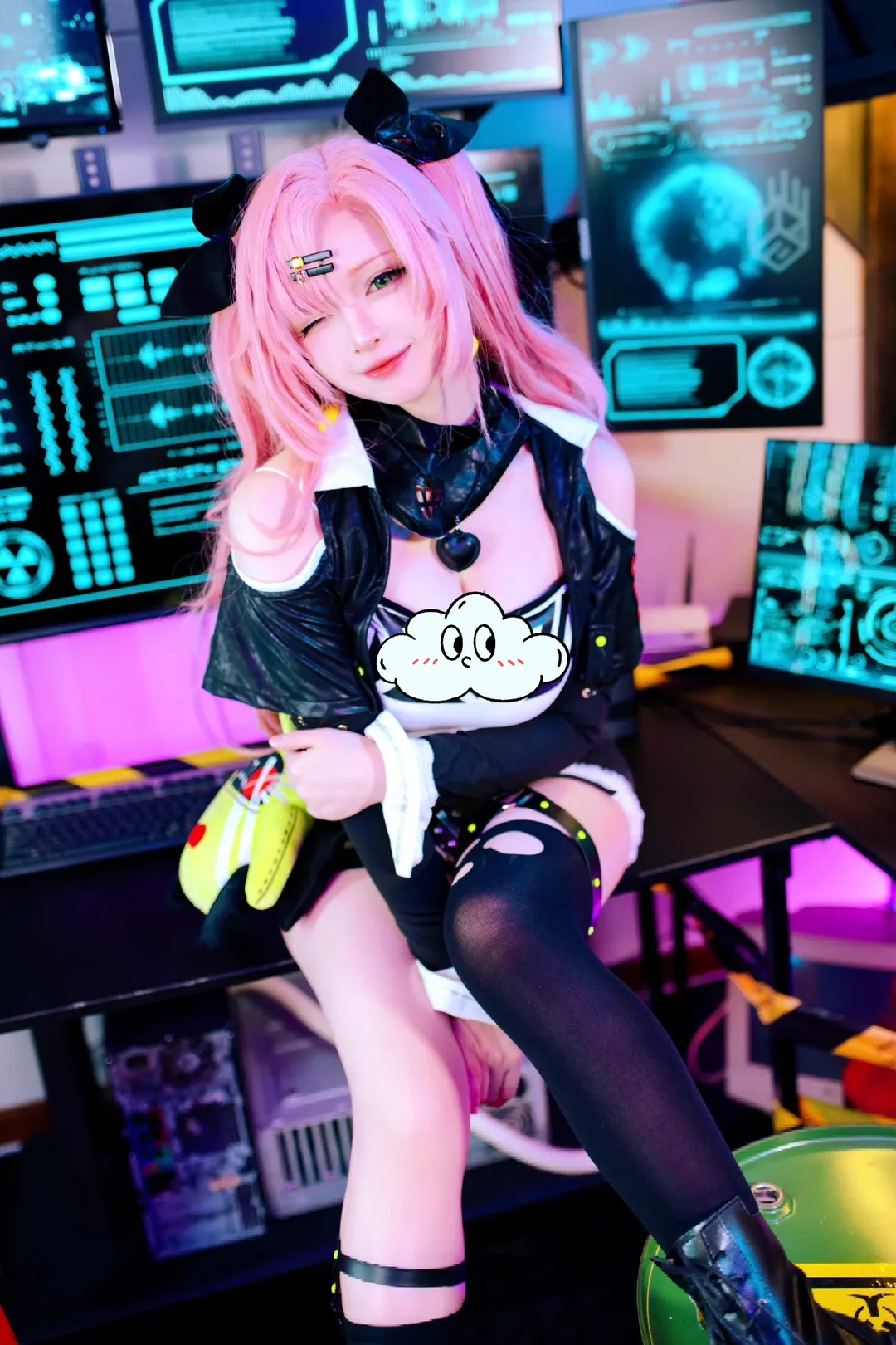 绝区零, cosplay, 赛博朋克风, 妮可德玛拉cos, 破洞丝袜 - 第4张
