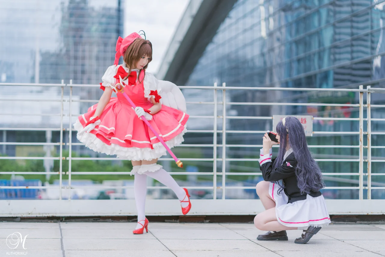 木之本樱cos, 魔卡少女樱, 大道寺知世cos, 白色过膝袜, 深圳动漫节返图 - 第1张