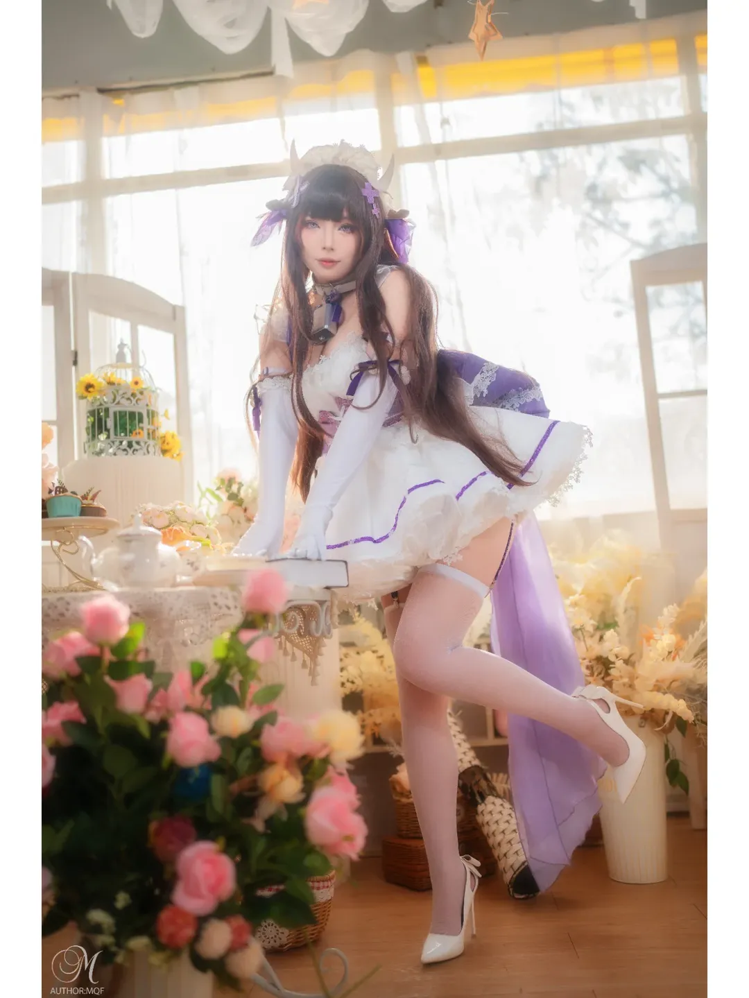 二次元摄影, 女仆装, 碧蓝航线cos, 光影氛围, 白丝cosplay - 第3张