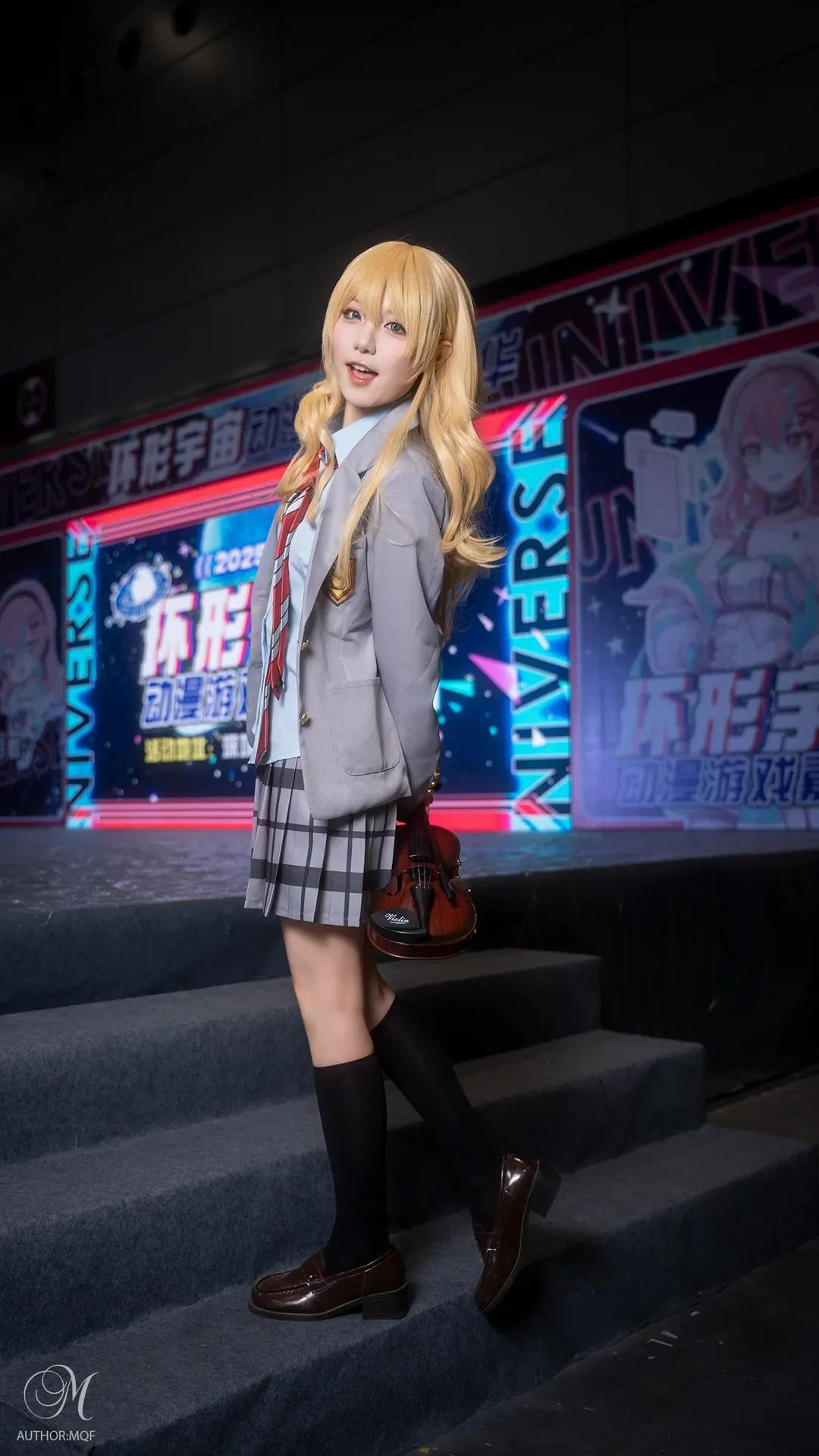 cosplay, 漫展返图, 黑丝制服, 二次元造型, 深圳环形宇宙动漫嘉年华