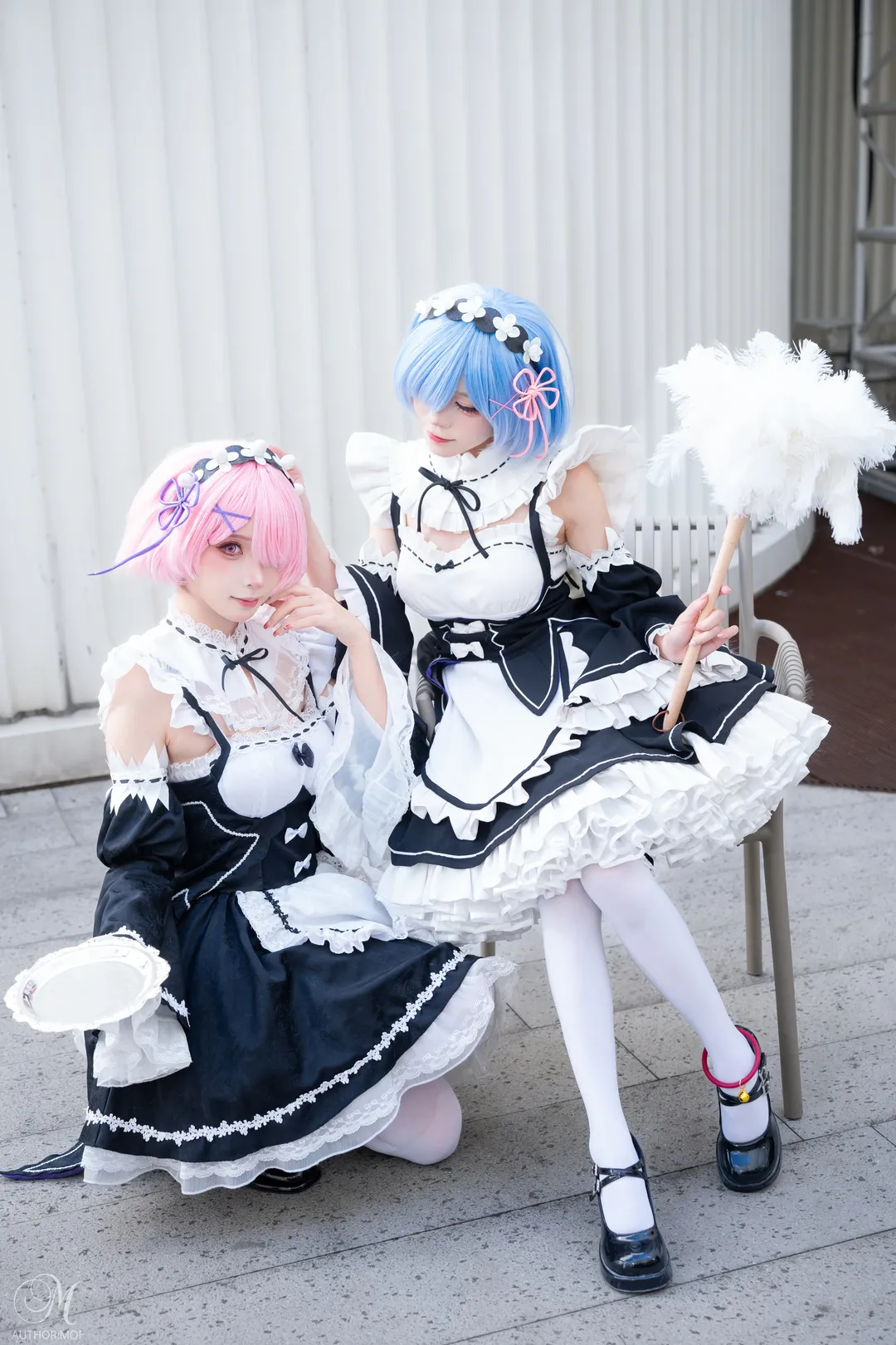 cosplay, 从零开始的异世界生活, 蕾姆cos, 白丝, 拉姆cos - 第1张