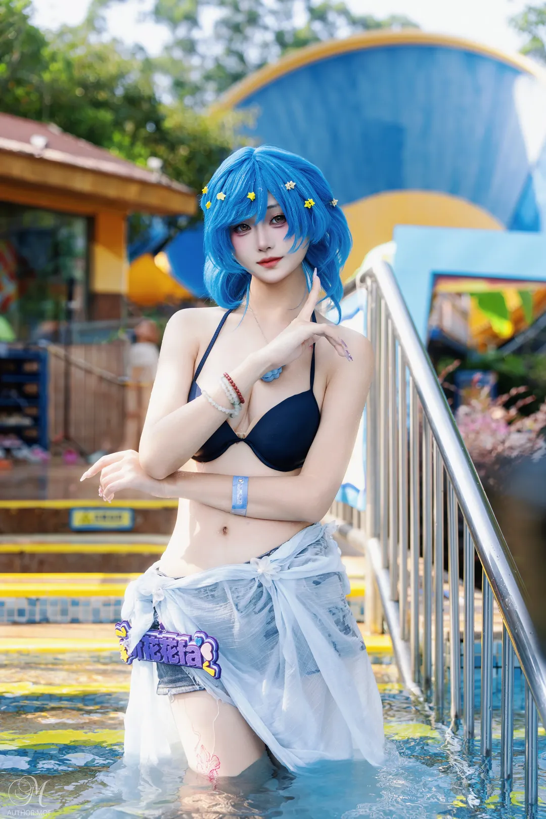コスプレ, 二次元撮影, 長隆水上楽園, 白ニーソコーデ, 夏の水遊び - 4枚目