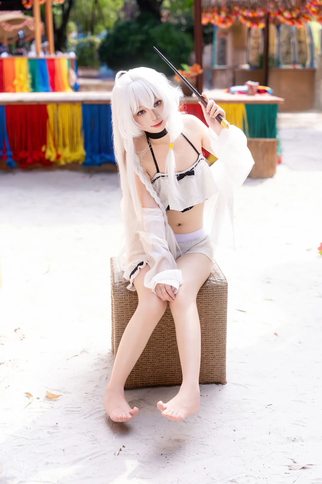 コスプレ, 二次元撮影, 長隆水上楽園, 白ニーソコーデ, 夏の水遊び - 6枚目
