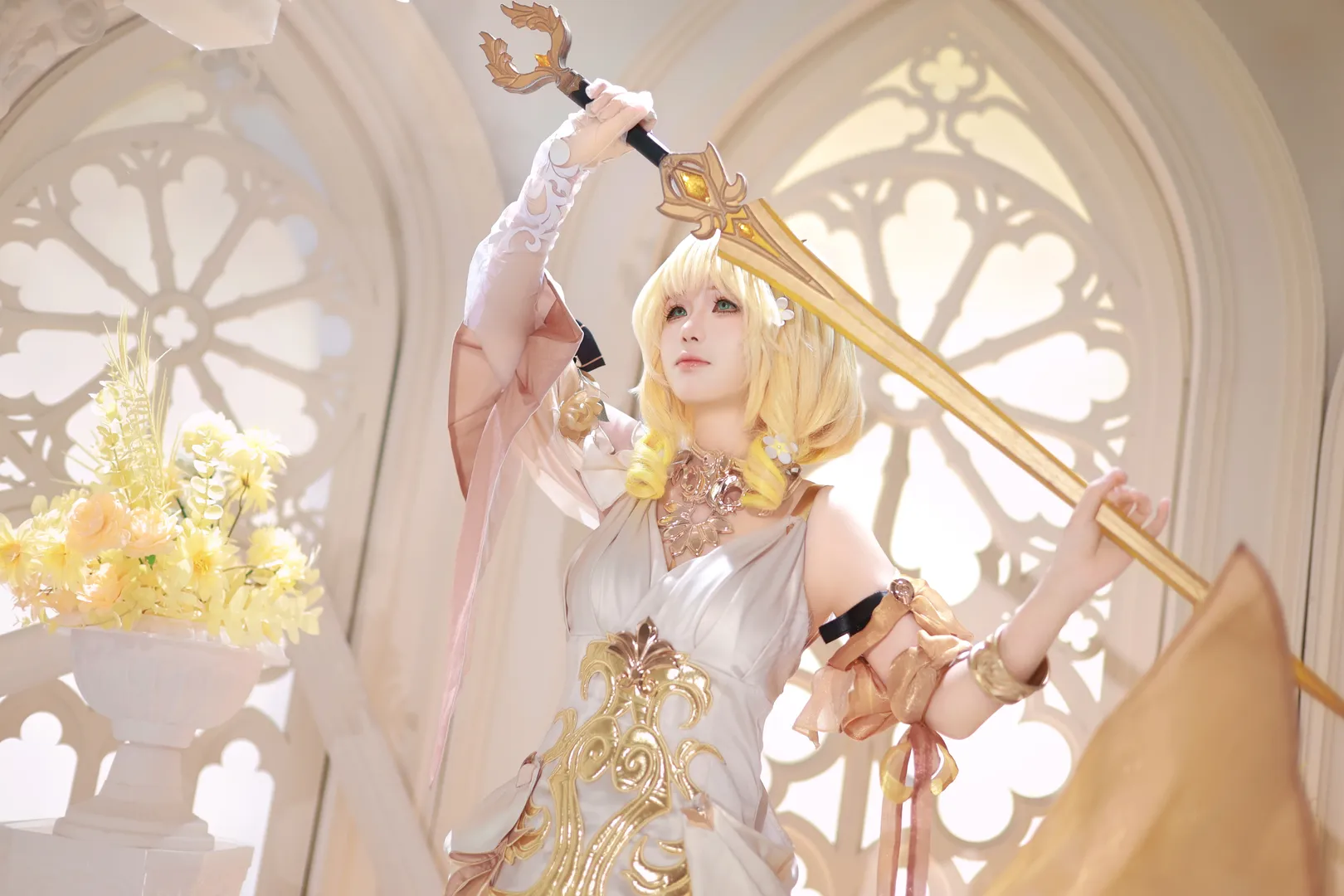 阿格莱雅cos, 崩坏星穹铁道, 翁法罗斯, cosplay摄影, 黄金裔cos - 第4张