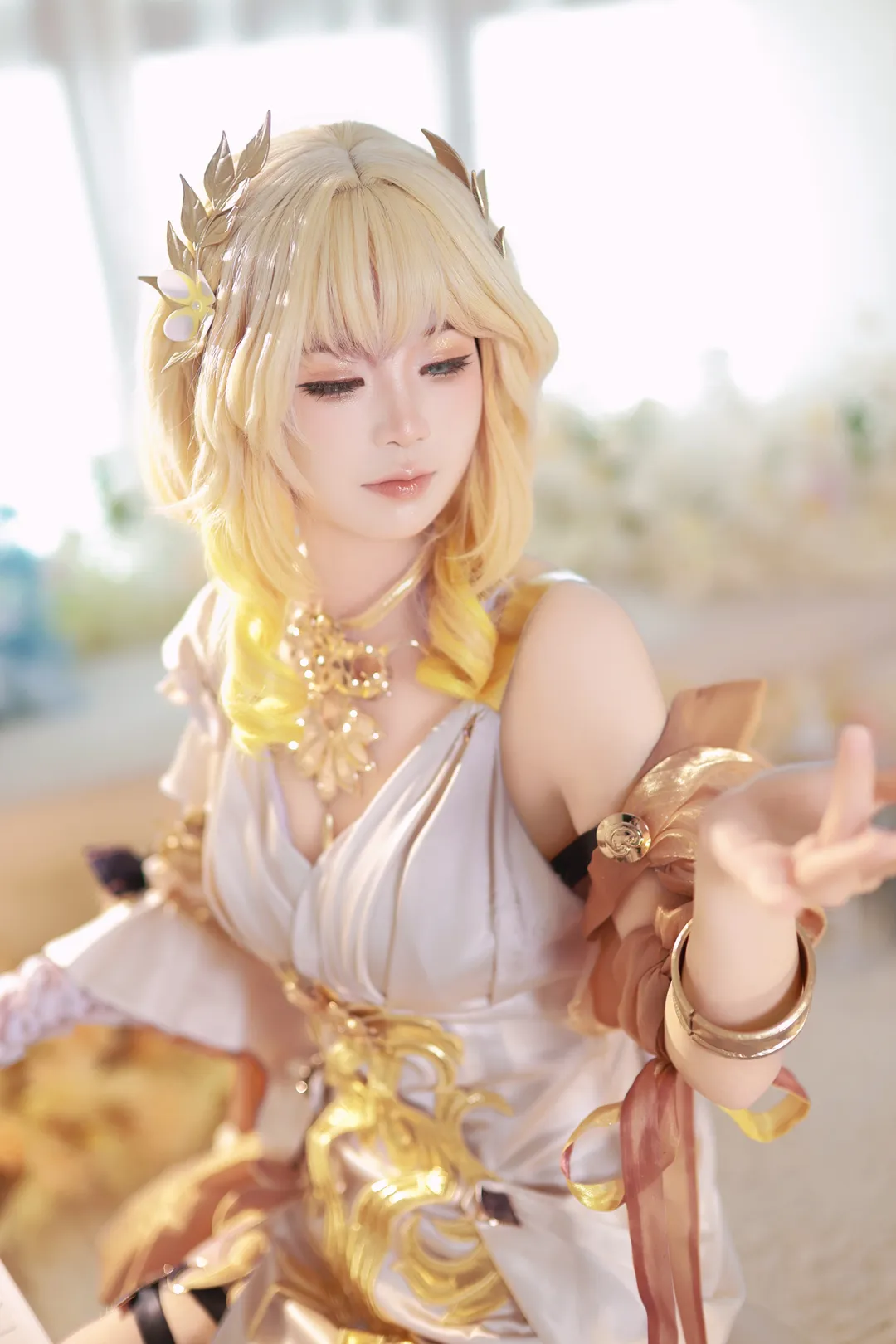 阿格莱雅cos, 崩坏星穹铁道, 翁法罗斯, cosplay摄影, 黄金裔cos - 第6张