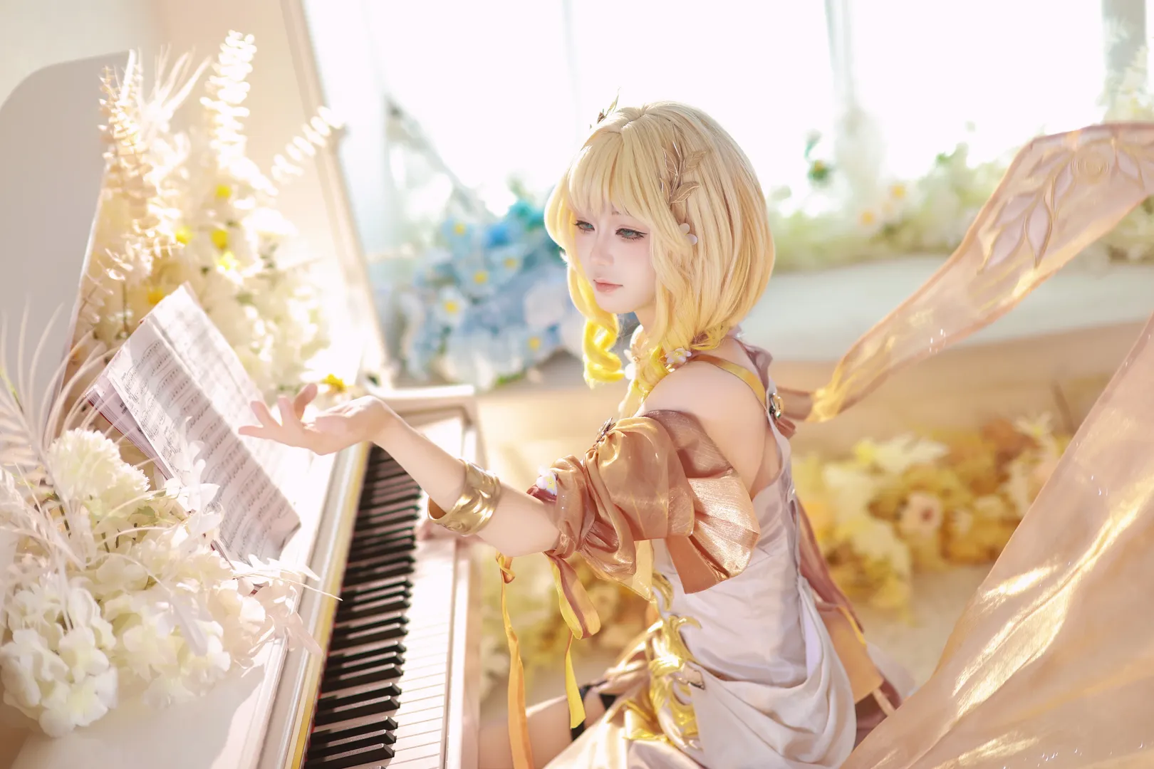 阿格莱雅cos, 崩坏星穹铁道, 翁法罗斯, cosplay摄影, 黄金裔cos - 第7张