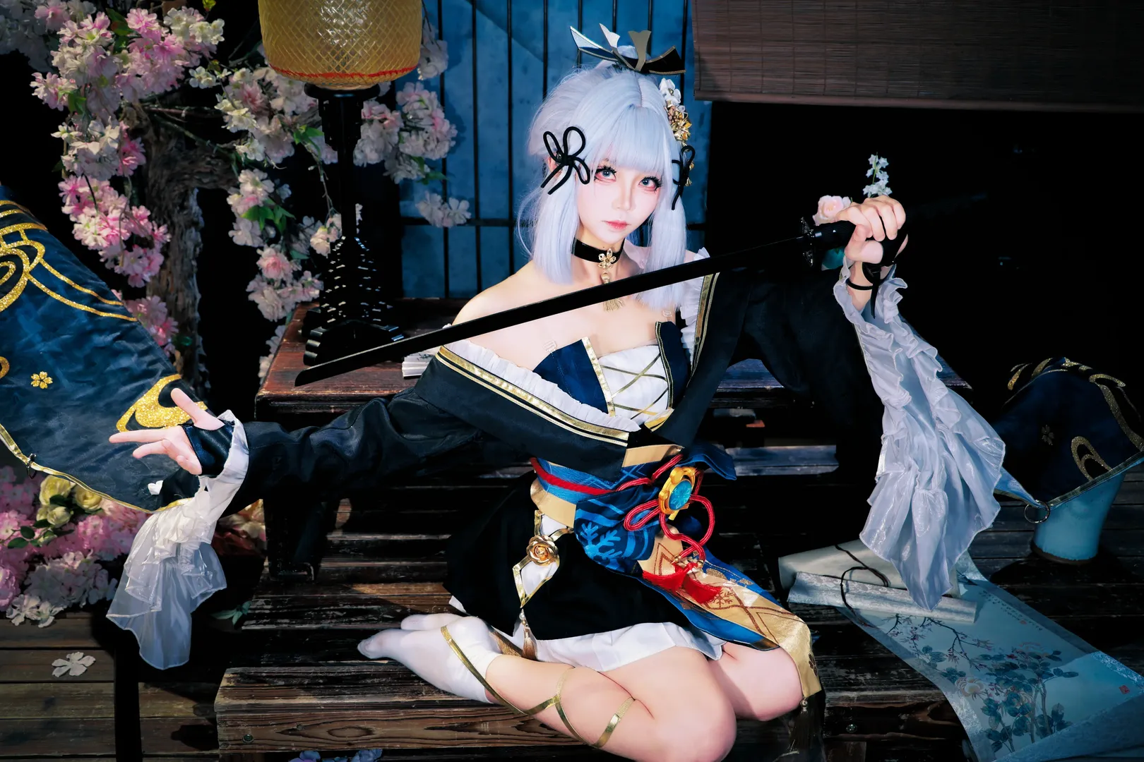 二次元, コスプレ, 神里綾華 コスプレ, 極道の娘, 刀 - 3枚目