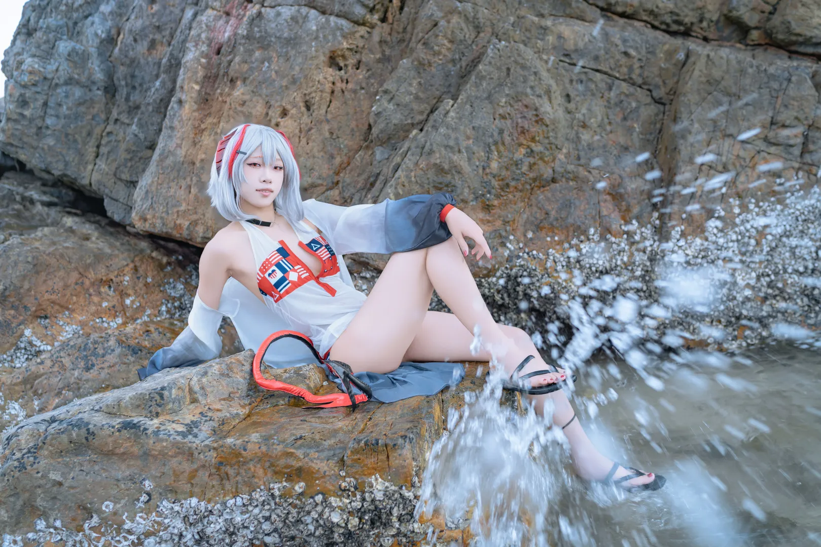 明日方舟, Wcos, 海边cos, 夏日海边, w泳装 - 第3张