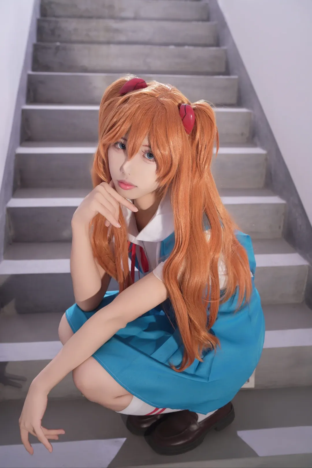 二次元, cosplay, 校服, 明日香cos, 新世纪福音战士