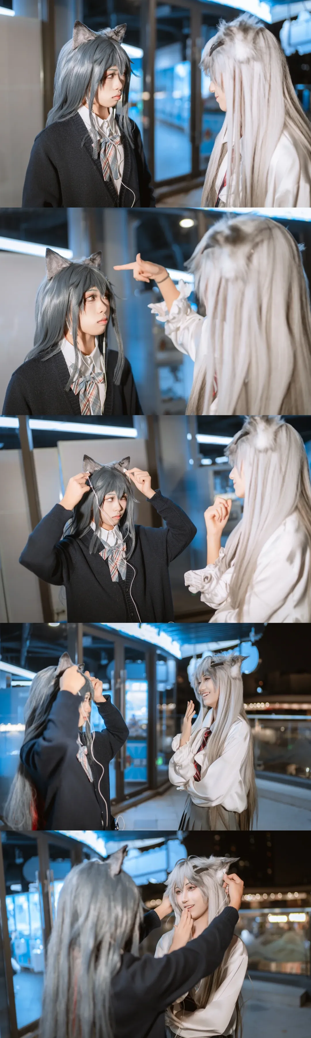 Arknights, Lappland cosplay, Night photography, Texas cosplay, Twin wolves - Image 1