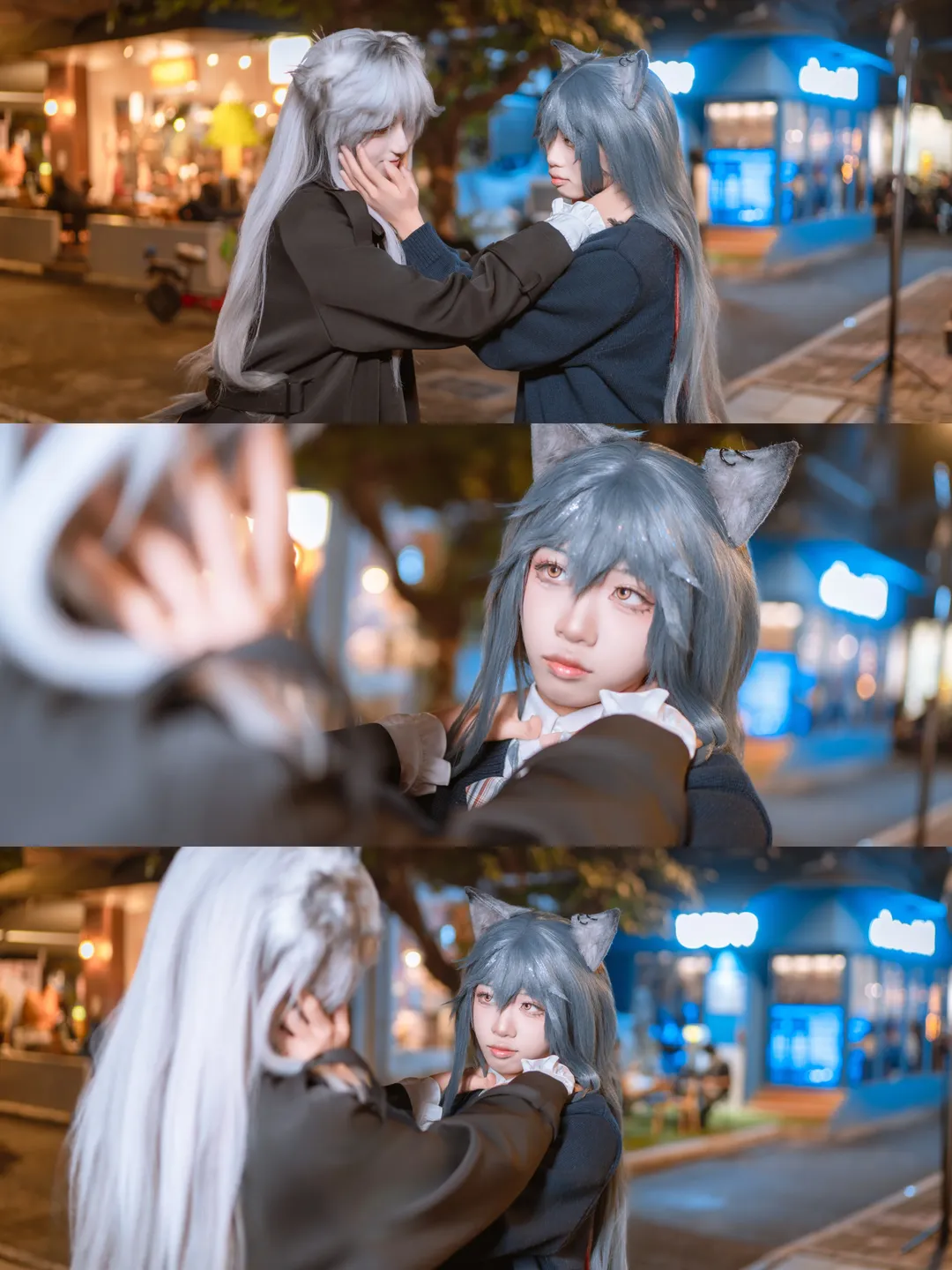 Arknights, Lappland cosplay, Night portrait, Texas cosplay, Twin wolves - Image 1