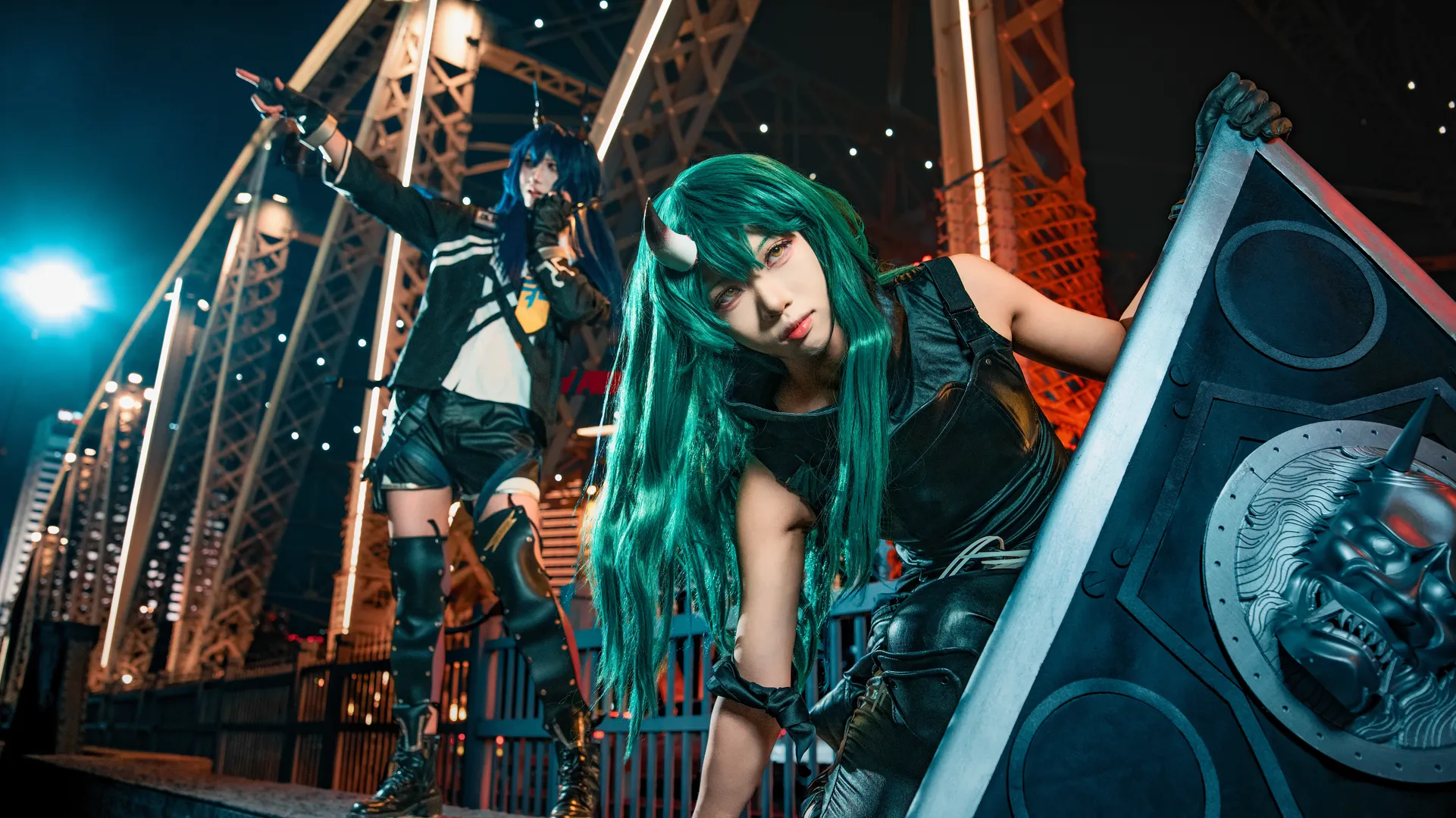 明日方舟, cosplay摄影, 夜景cos, 陈晖洁cos, 龙门近卫局 - 第1张