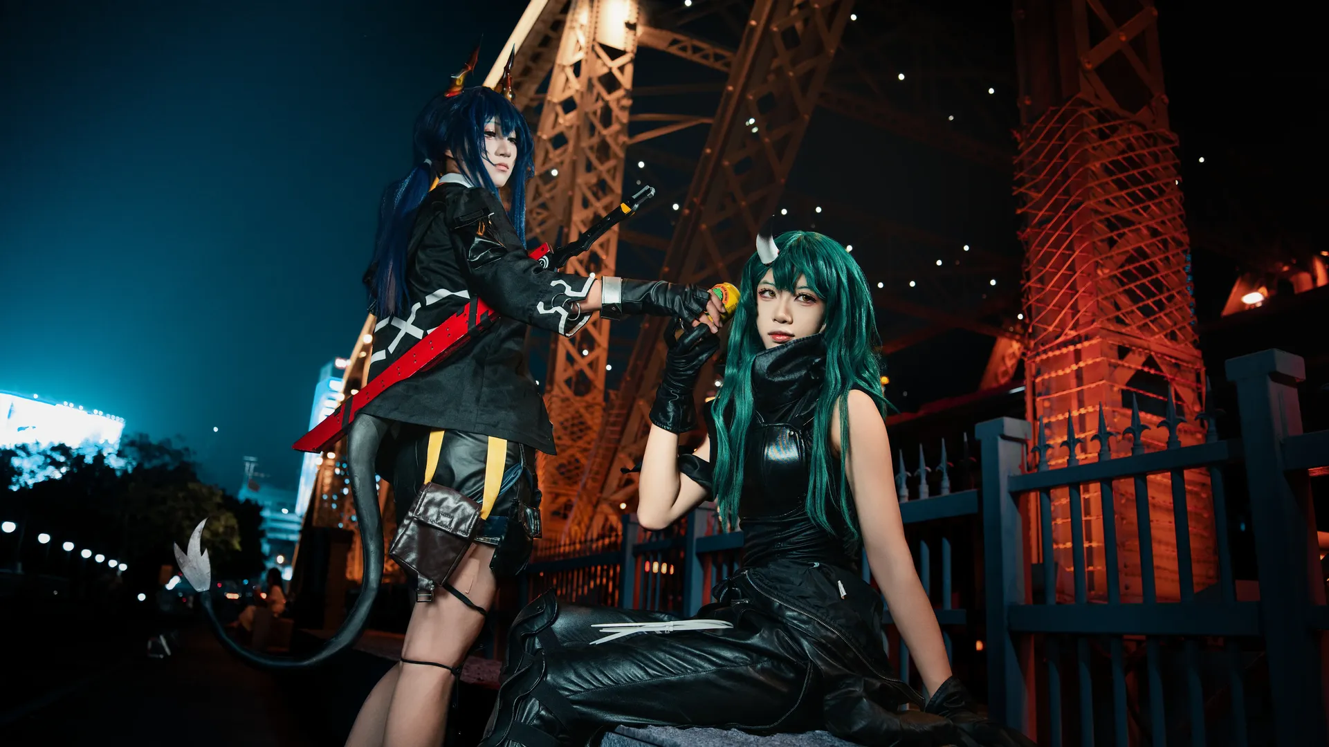 明日方舟, cosplay摄影, 夜景cos, 陈晖洁cos, 龙门近卫局 - 第2张
