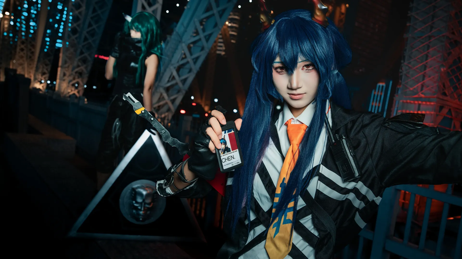 明日方舟, cosplay摄影, 夜景cos, 陈晖洁cos, 龙门近卫局 - 第3张