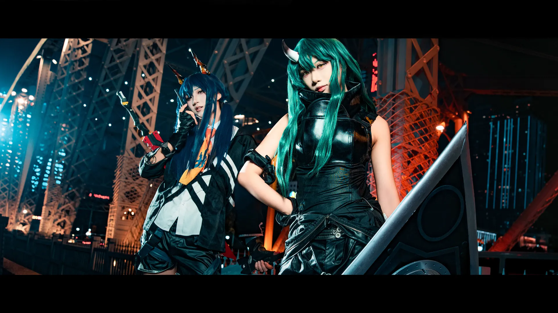 明日方舟, cosplay摄影, 夜景cos, 陈晖洁cos, 龙门近卫局 - 第5张