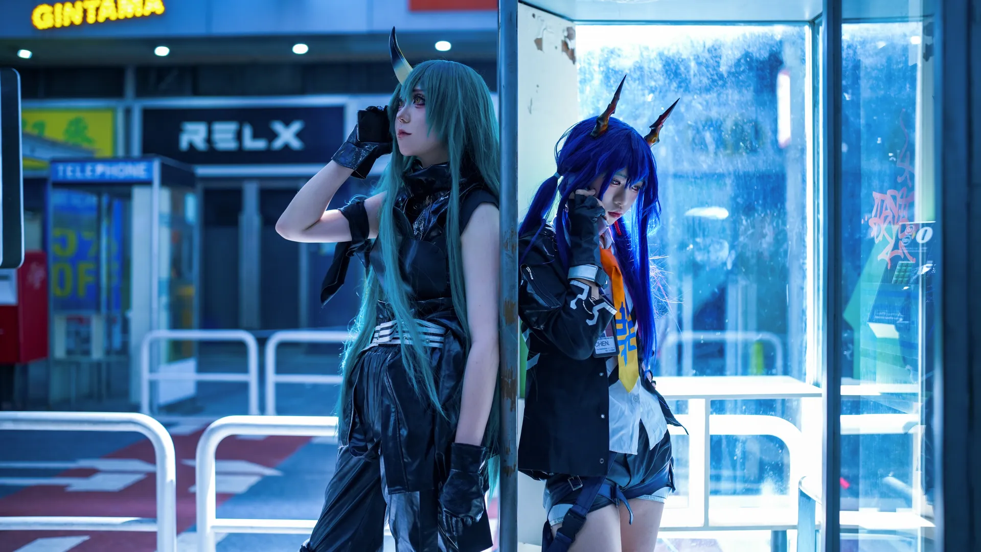 双人cos, 明日方舟, 都市夜景, 陈晖洁cos, 星熊cos