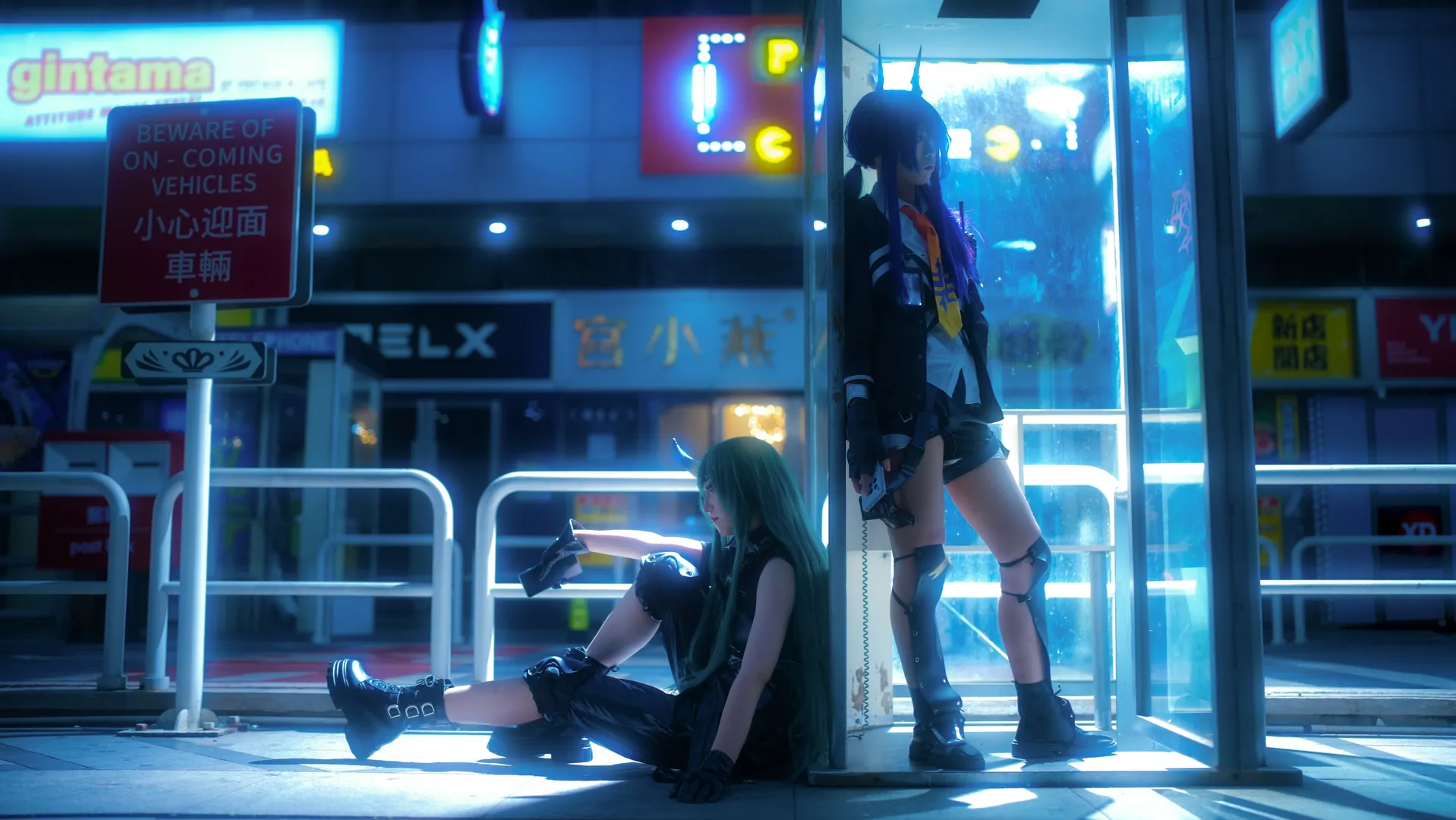 双人cos, 明日方舟, 都市夜景, 陈晖洁cos, 星熊cos - 第3张