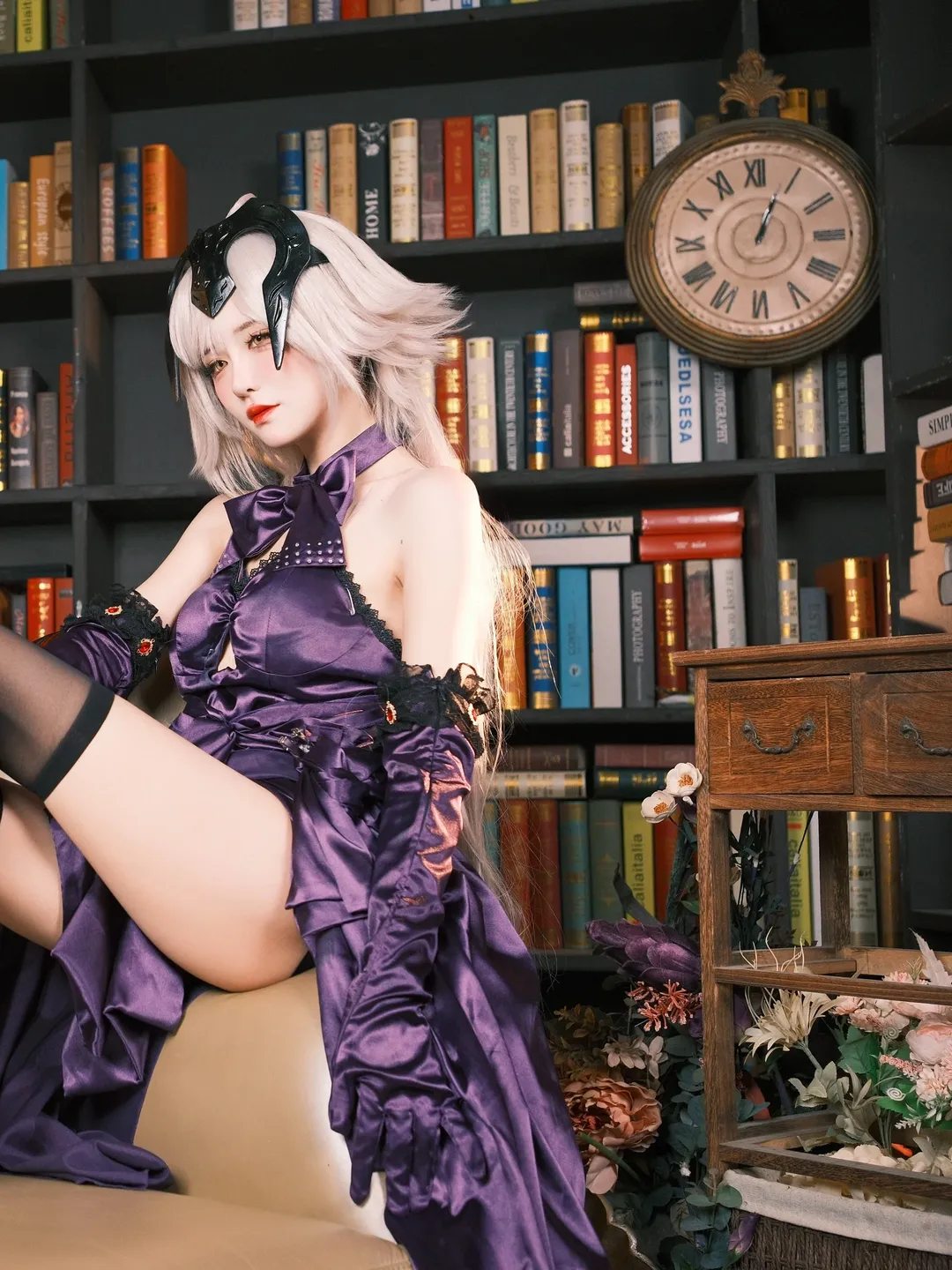 Fate/Grand Order, 二次元cosplay, 黑贞德cos, 黑丝cos, 暗黑哥特风 - 第5张
