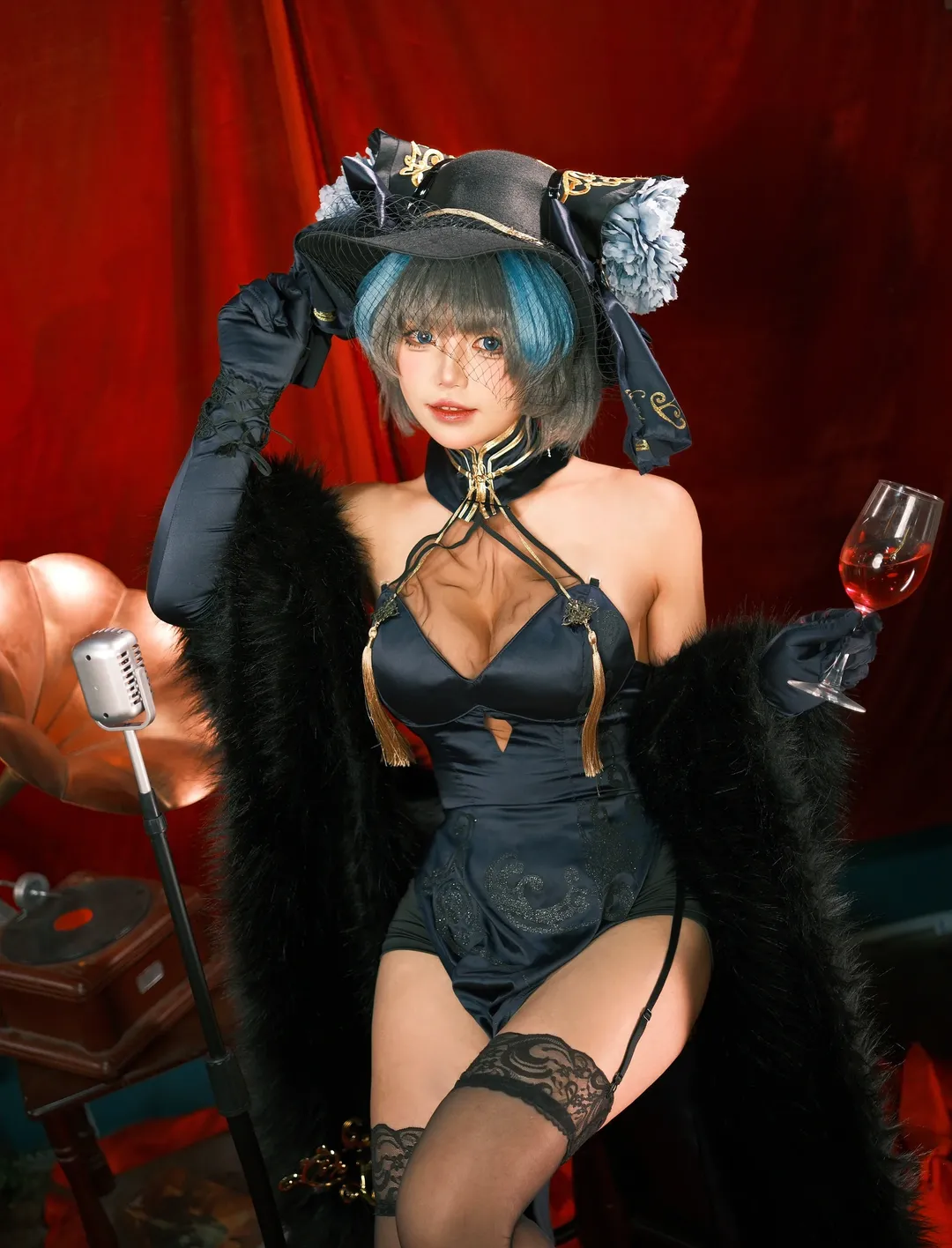 柴郡cos, 碧蓝航线, 复古风格, Coser, 丝袜 - 第1张