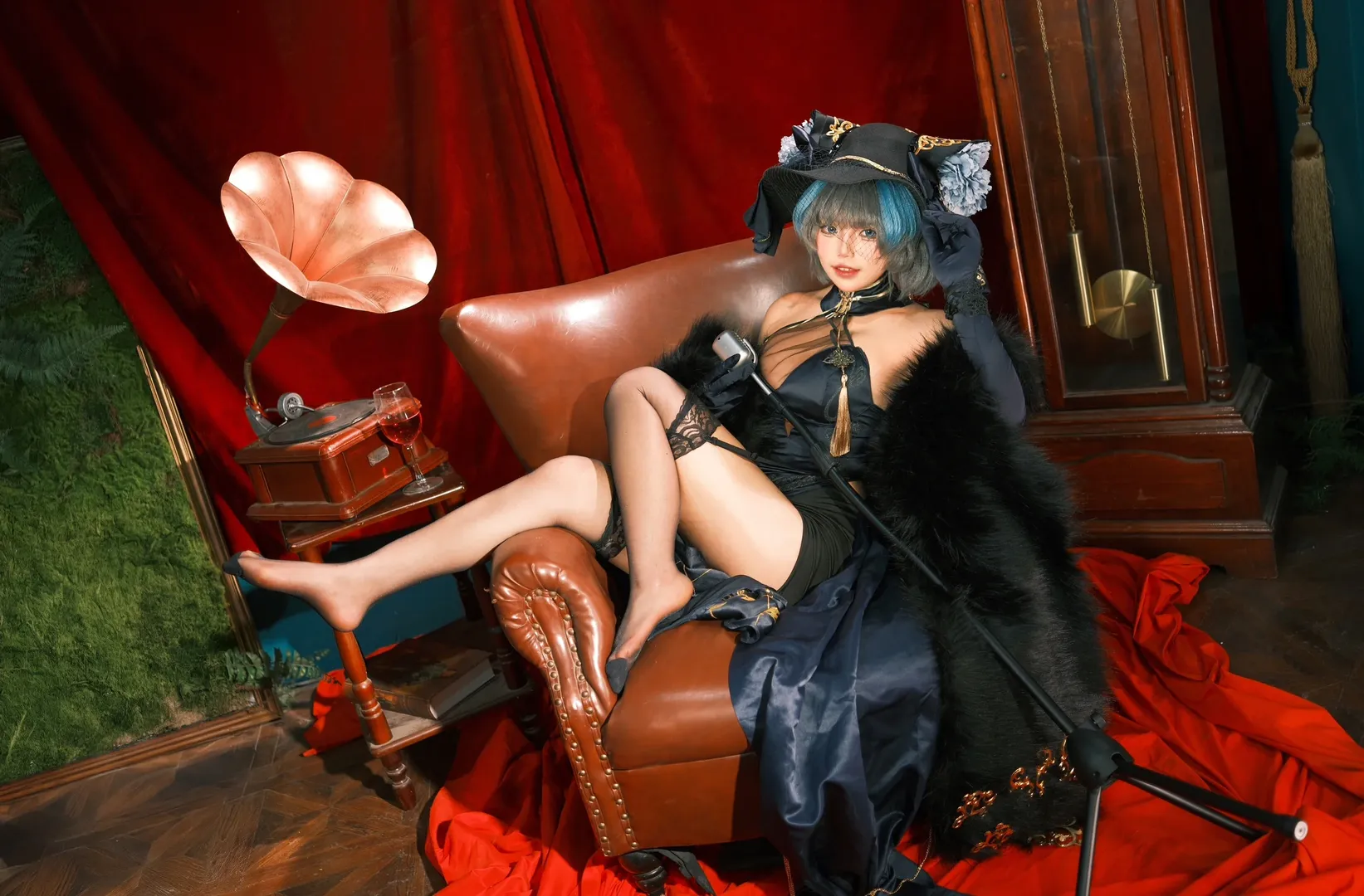 柴郡cos, 碧蓝航线, 复古风格, Coser, 丝袜 - 第4张