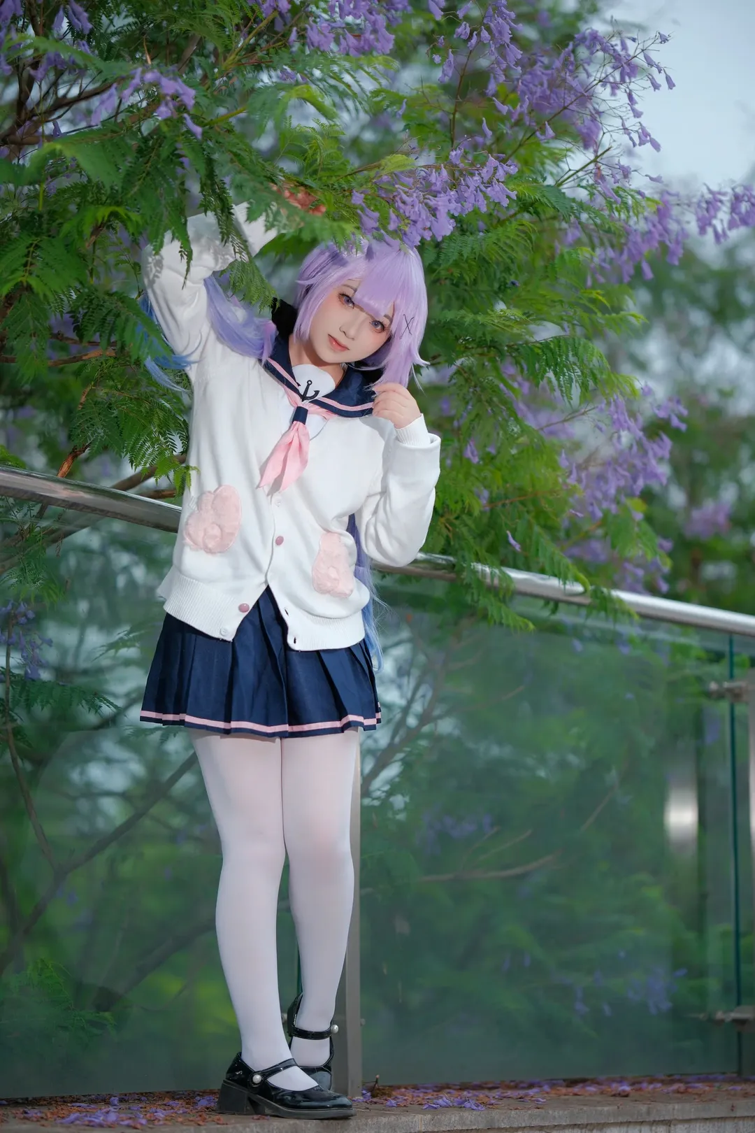 アズールレーン, JK制服, ユニコーン コスプレ, 白ニーソコーデ, ジャカランダ - 1枚目