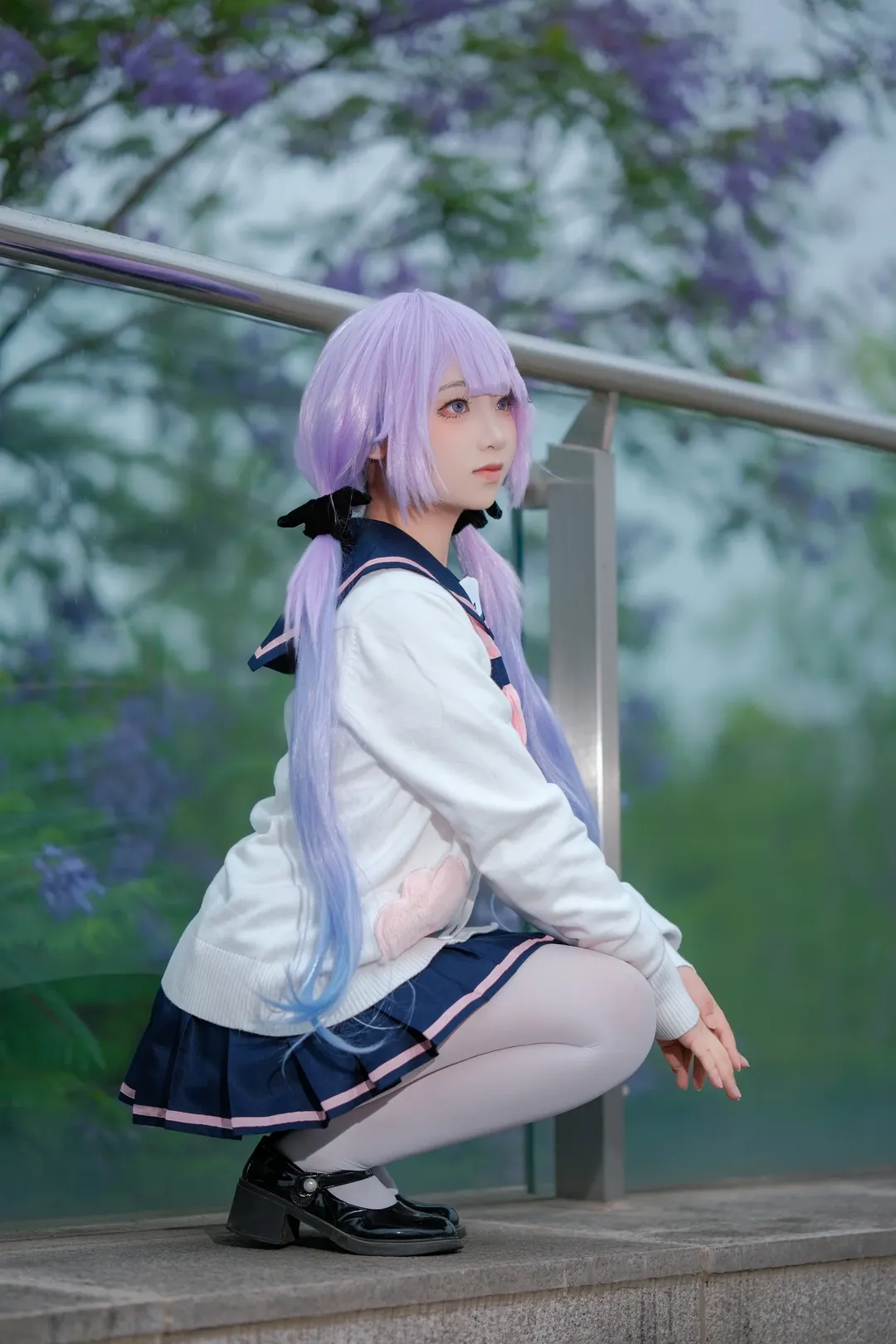 アズールレーン, JK制服, ユニコーン コスプレ, 白ニーソコーデ, ジャカランダ - 7枚目