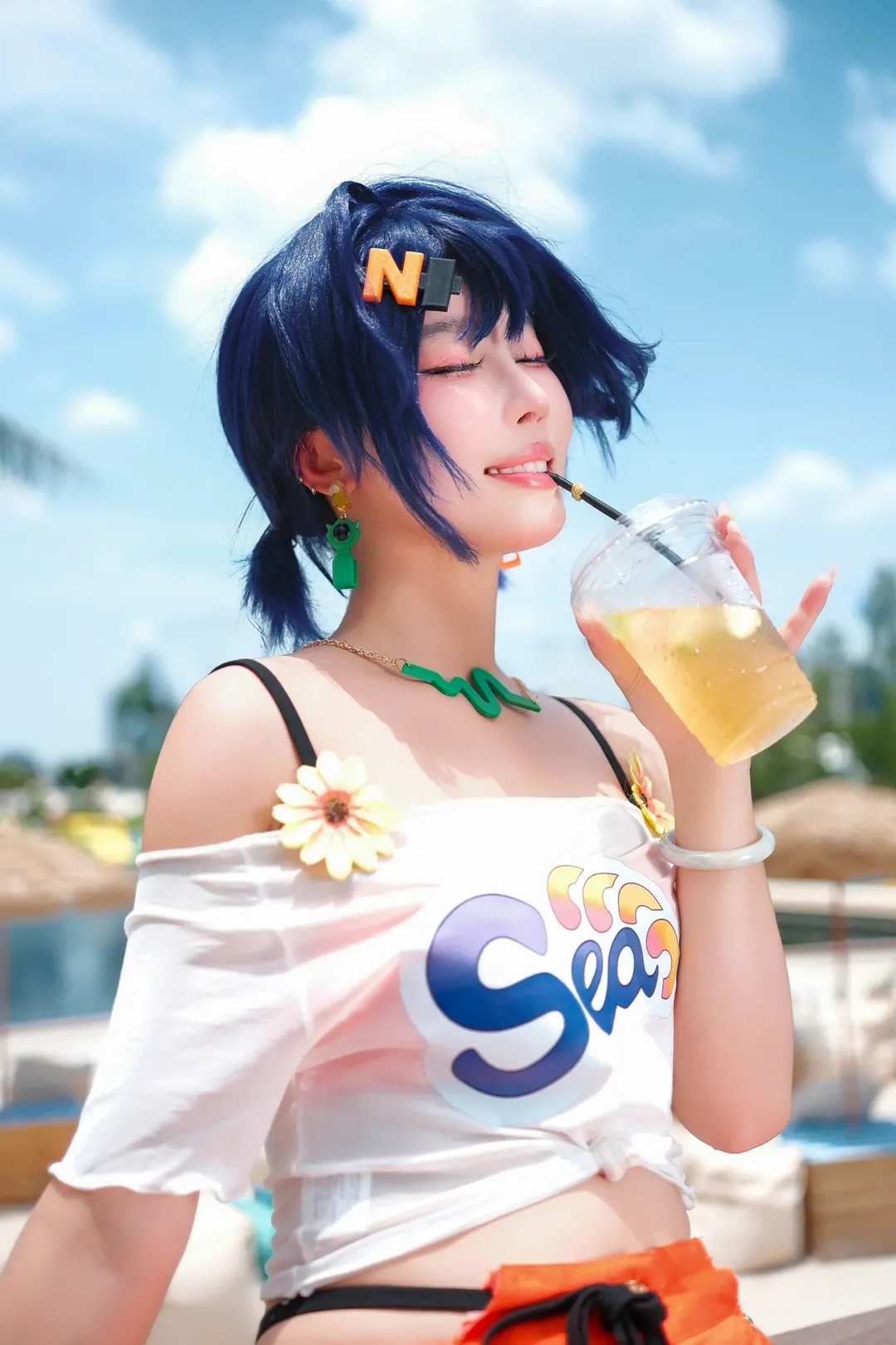绝区零, 户外写真, 夏日泳装, 泳池拍照, 玲cos - 第3张