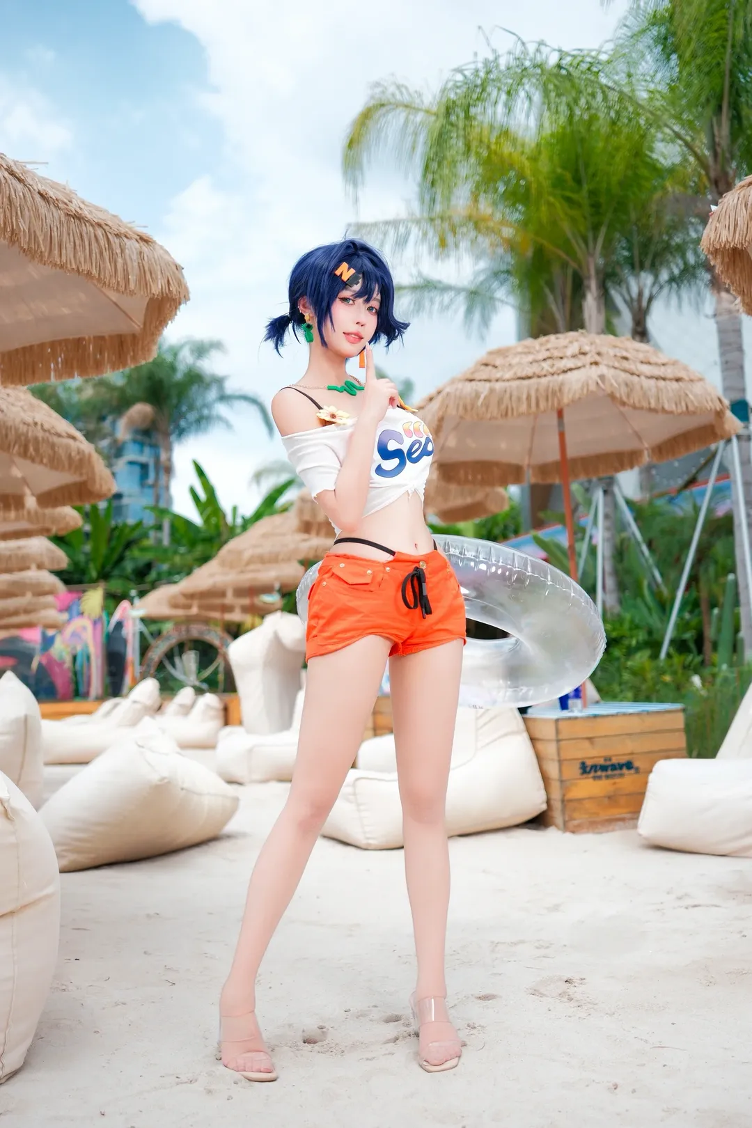 cosplay, 泳装, 夏日写真, 绝区零cos, 泳池拍照 - 第4张