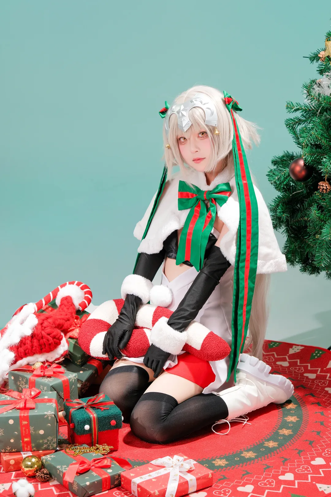 Fate/Grand Order, 黒ストッキング, クリスマス衣装, ジャンヌ・ダルク コスプレ, ジャンヌ・ダルク・オルタ・サンタ・リリィ - 1枚目