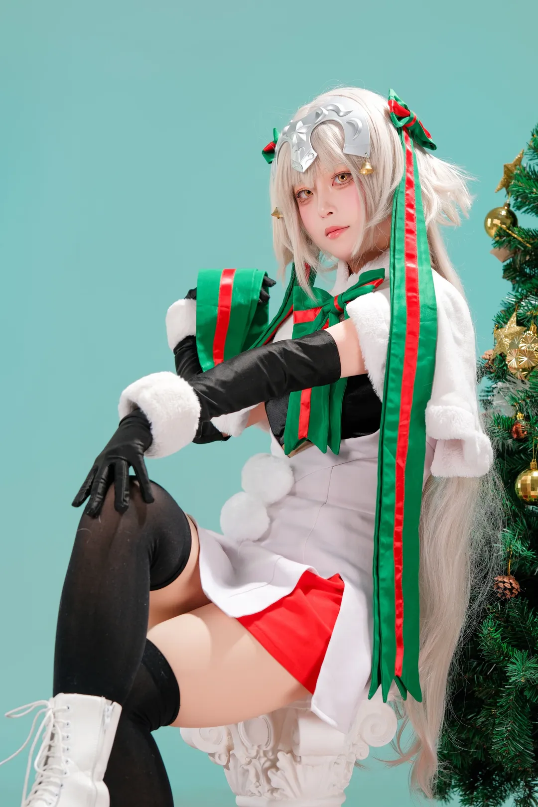 Fate/Grand Order, 黒ストッキング, クリスマス衣装, ジャンヌ・ダルク コスプレ, ジャンヌ・ダルク・オルタ・サンタ・リリィ - 3枚目