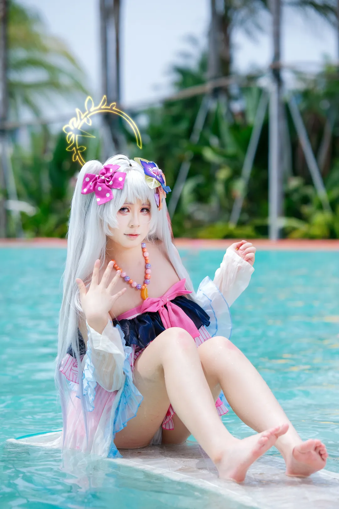 ブルーアーカイブ, 水着コスプレ, 写真共有, 白洲アズサ コスプレ, 夏のロケ - 1枚目