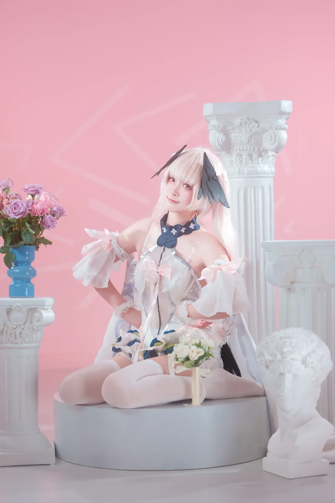 蔚蓝档案, 下江小春cos, 纯白誓约, 白丝cos, cosplay花嫁 - 第2张