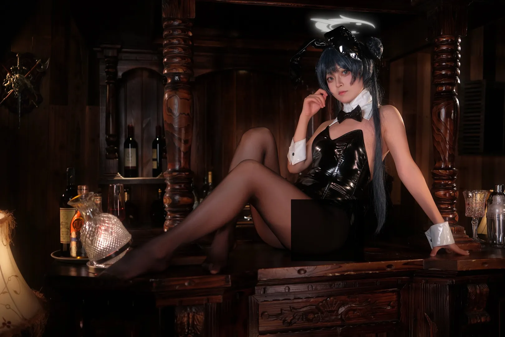 蔚蓝档案, 妃咲cos, 兔女郎, 黑丝, cosplay摄影 - 第3张