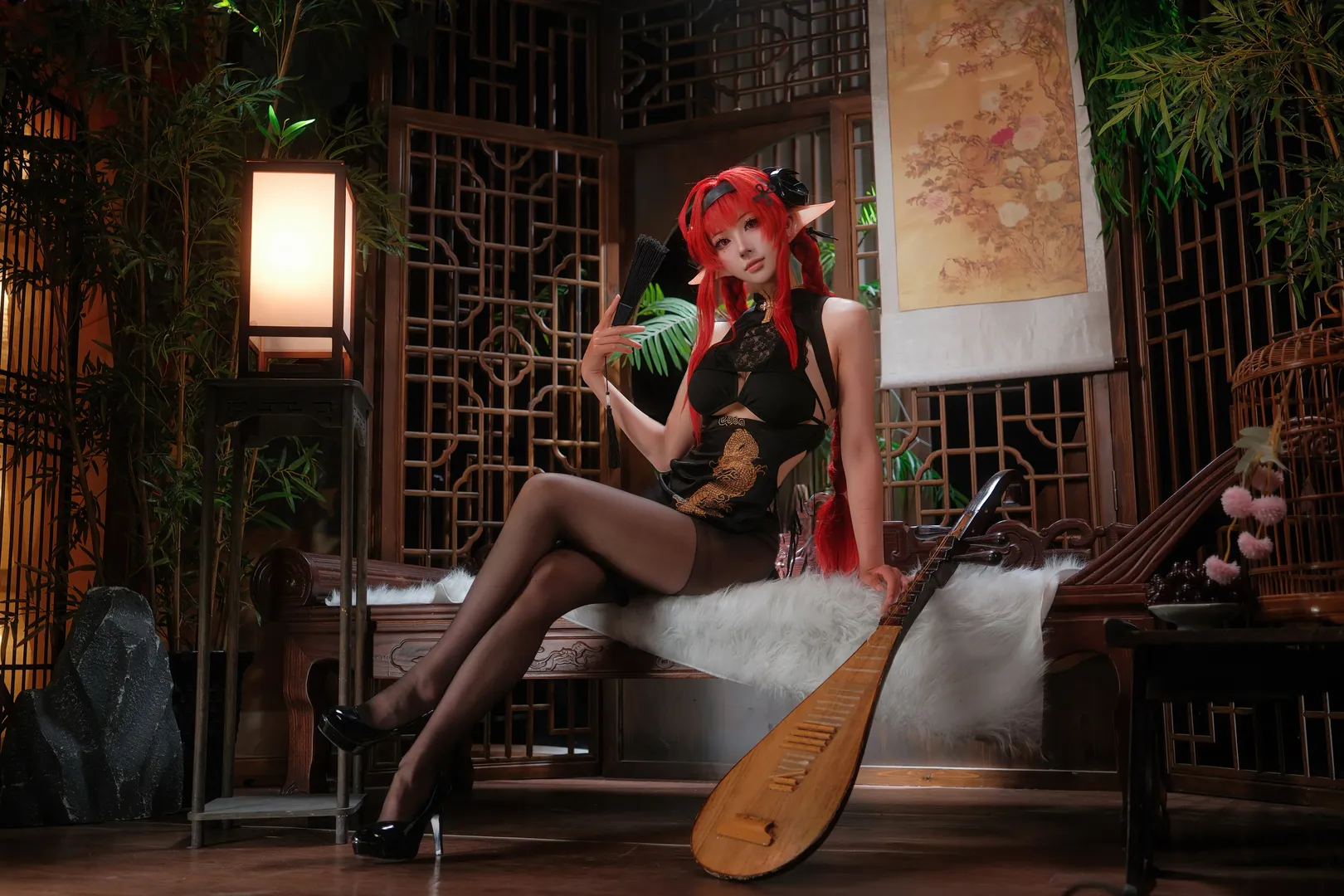 碧蓝航线, 旗袍cos, 国风摄影, 黑丝穿搭, 希尔德加德cos - 第2张