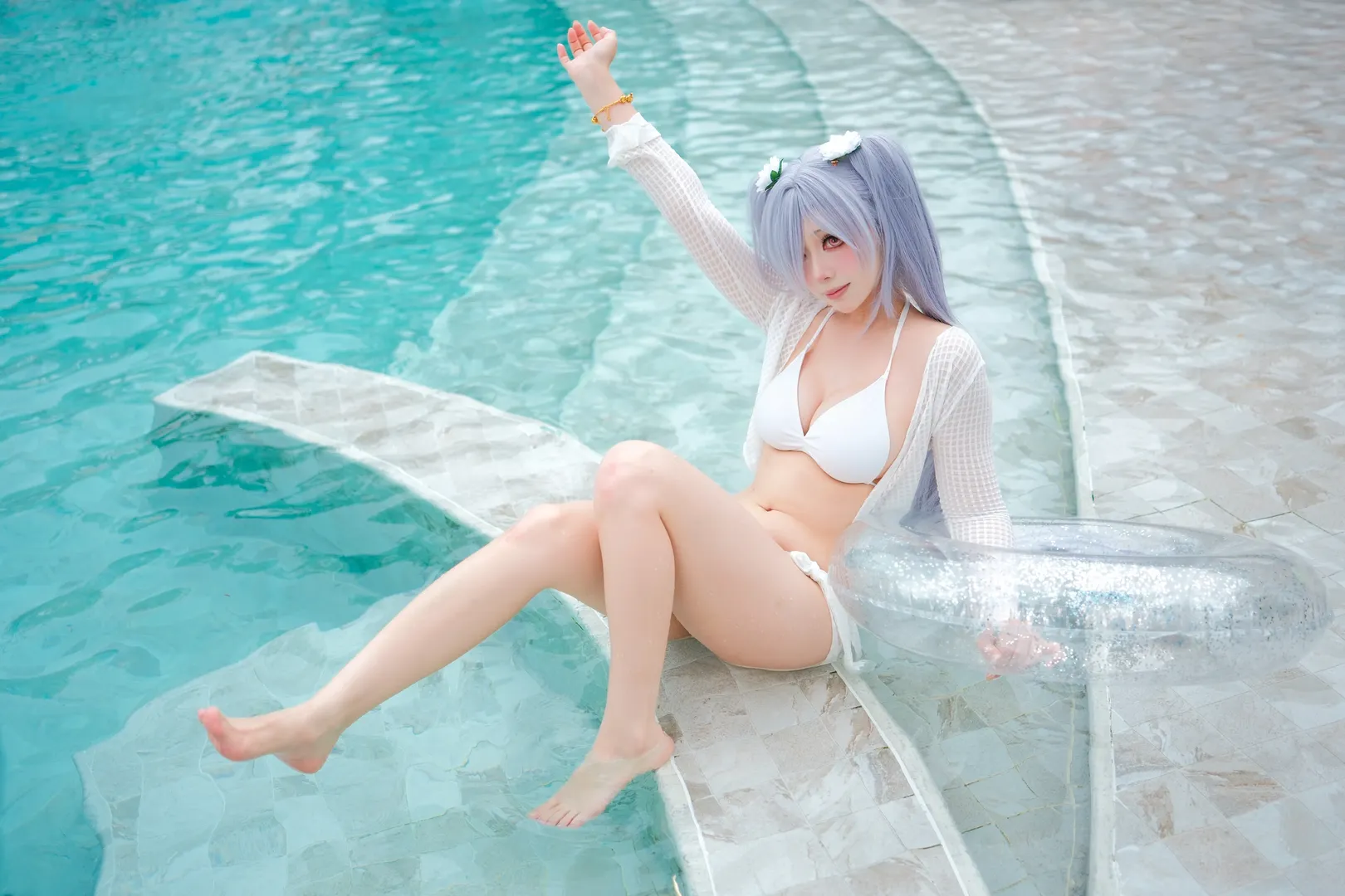 泳裝cos, 二次元cosplay, 灰姑娘cos, 勝利女神, 池畔攝影
