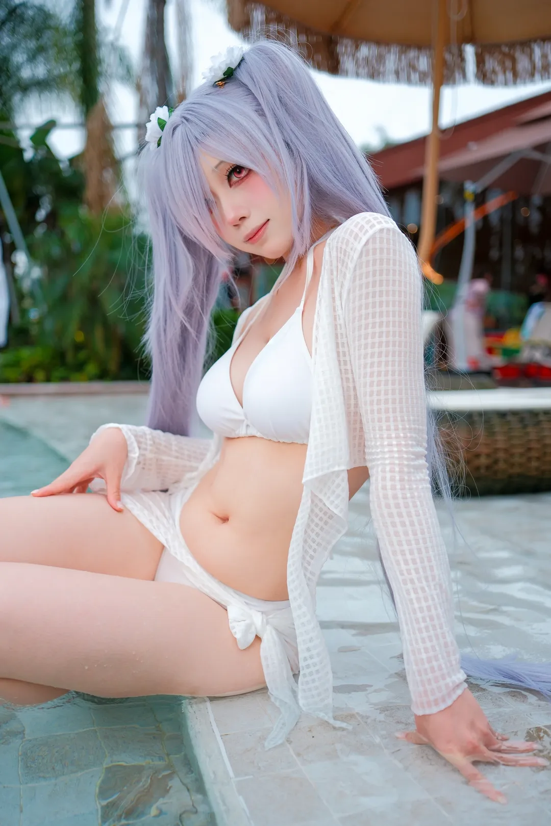 户外摄影, 灰姑娘cos, 二次元cos, nikke胜利女神, 泳装写真