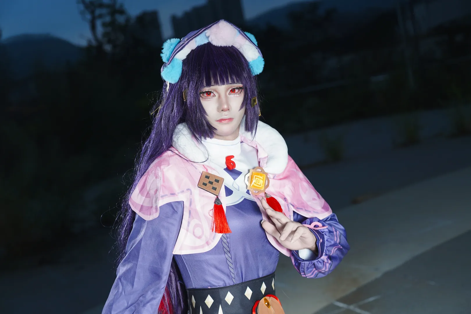 原神, 云堇cos, 神女劈观, 台山约拍, 紫丝袜 - 第3张