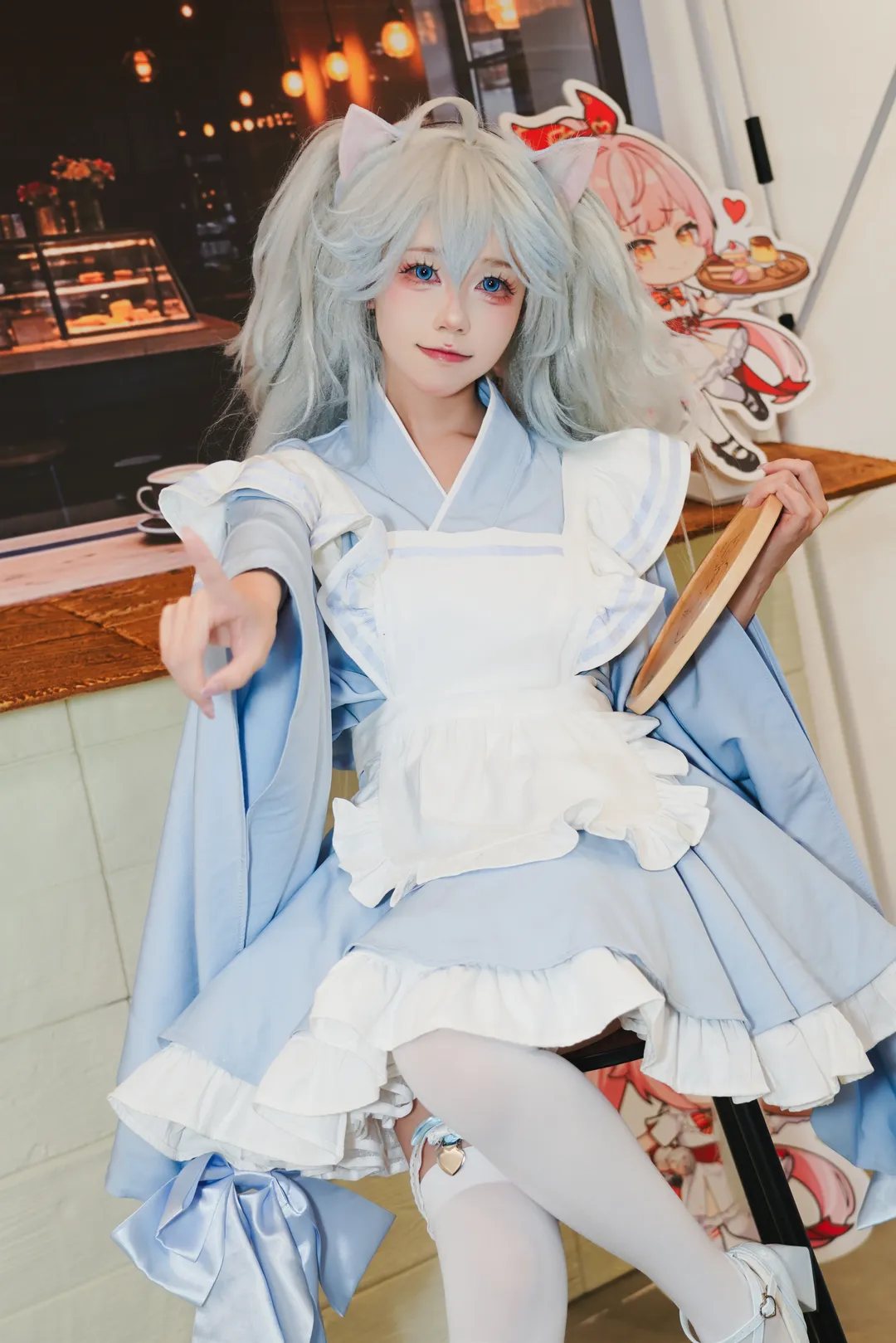 漫展返图, 女仆装cosplay, 白丝cosplay, 伊芙cos, 芙娅之魂