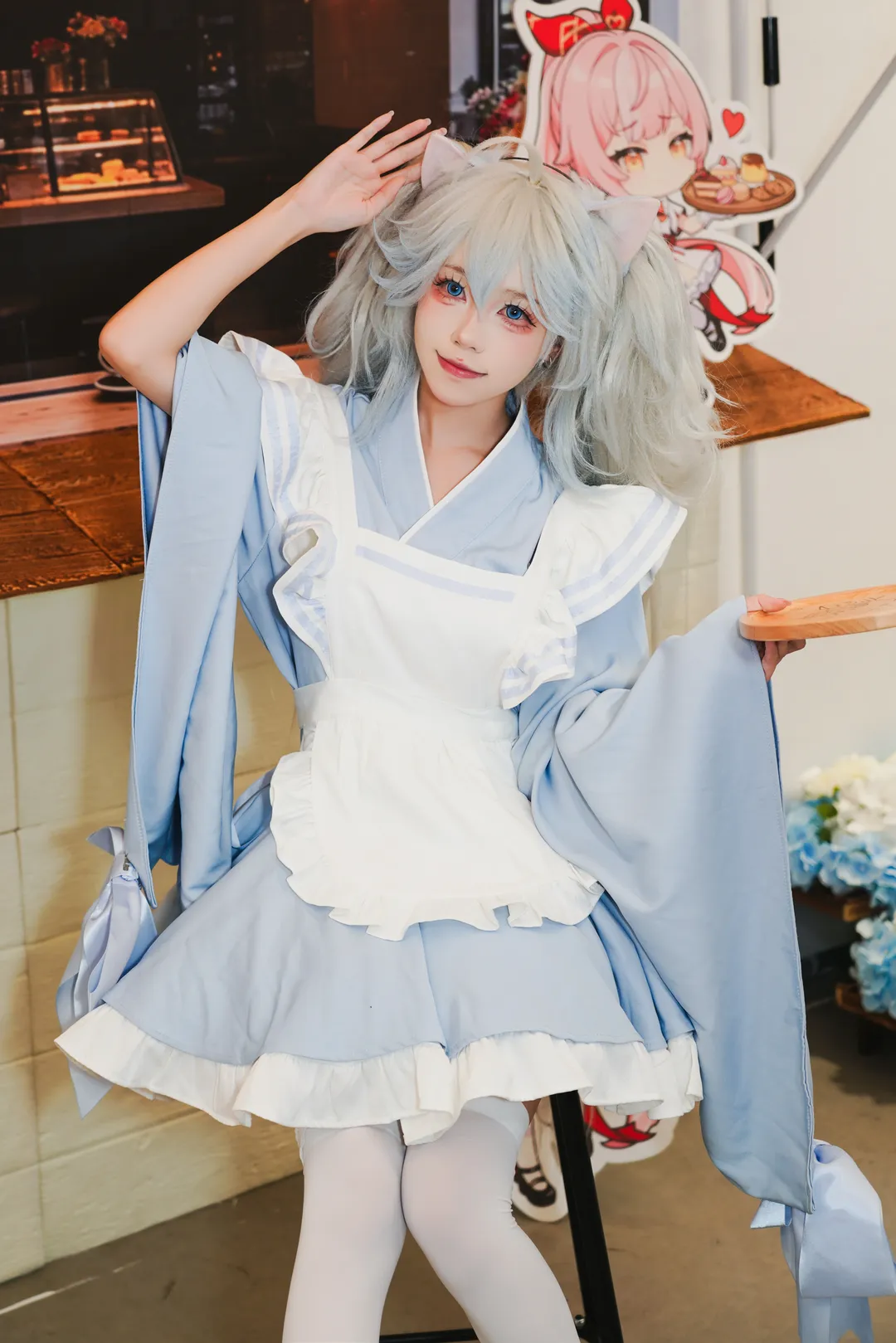 漫展返图, 女仆装cosplay, 白丝cosplay, 伊芙cos, 芙娅之魂 - 第6张