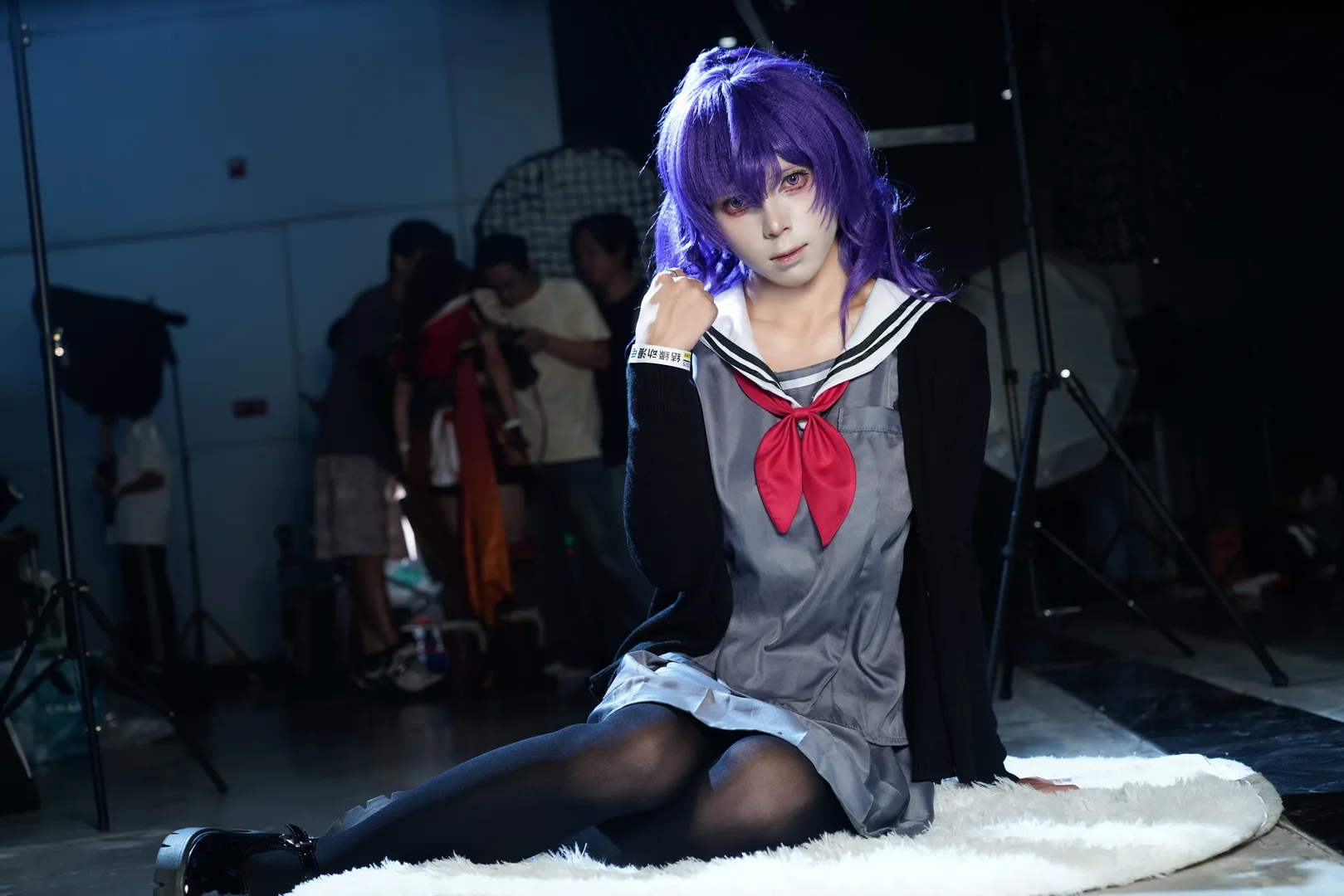 Convention photos, Sailor suit outfit, Asahina Mafuyu cosplay, Hatsune Miku: Colorful Stage!, Tights cosplay - Image 2