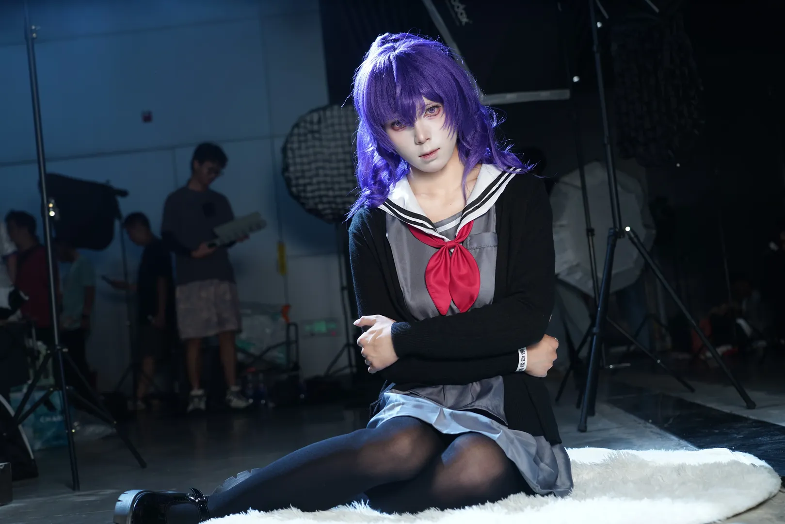 Convention photos, Sailor suit outfit, Asahina Mafuyu cosplay, Hatsune Miku: Colorful Stage!, Tights cosplay - Image 7