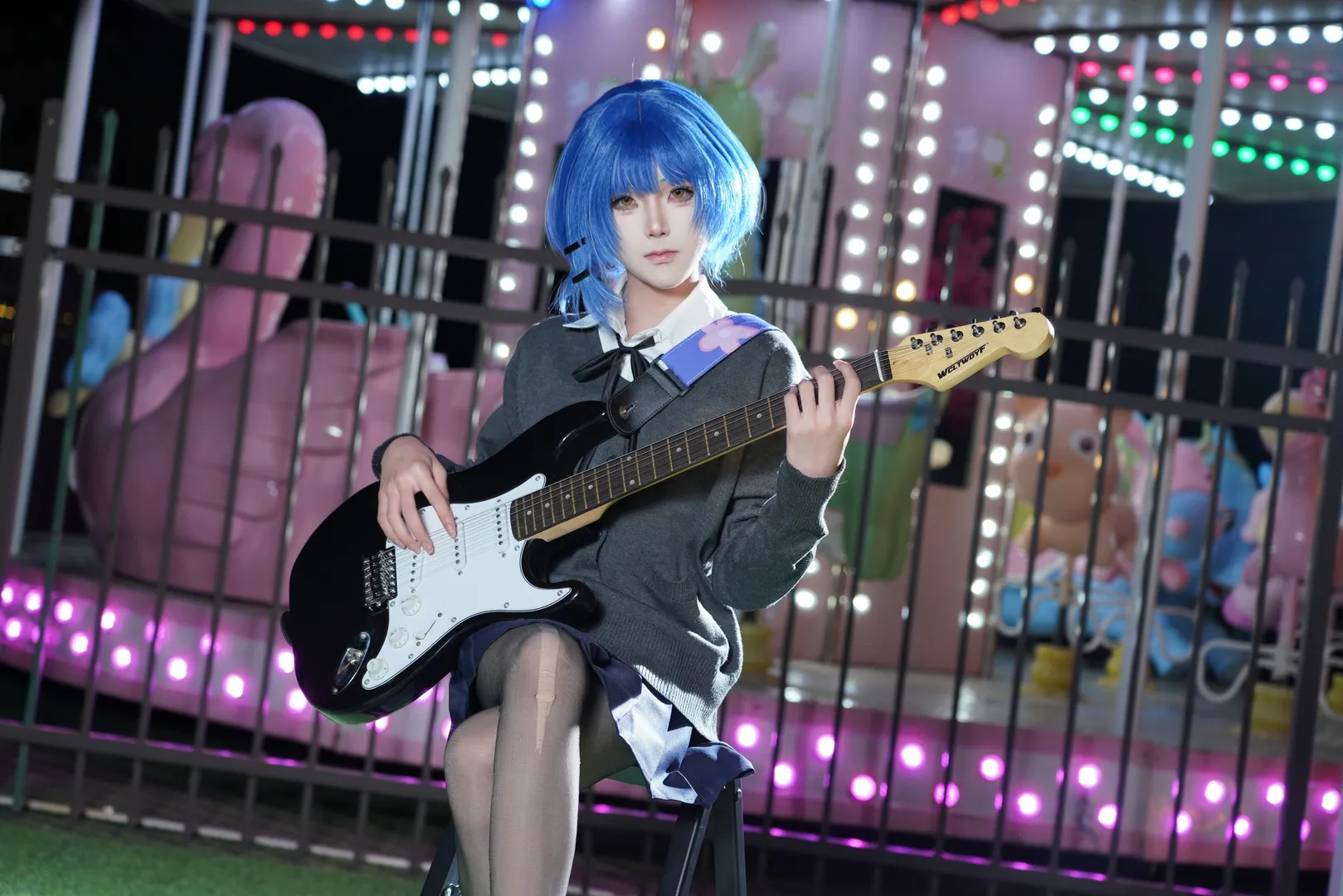 cosplay, 黑丝, 正片, 孤独摇滚, 山田凉cos - 第2张