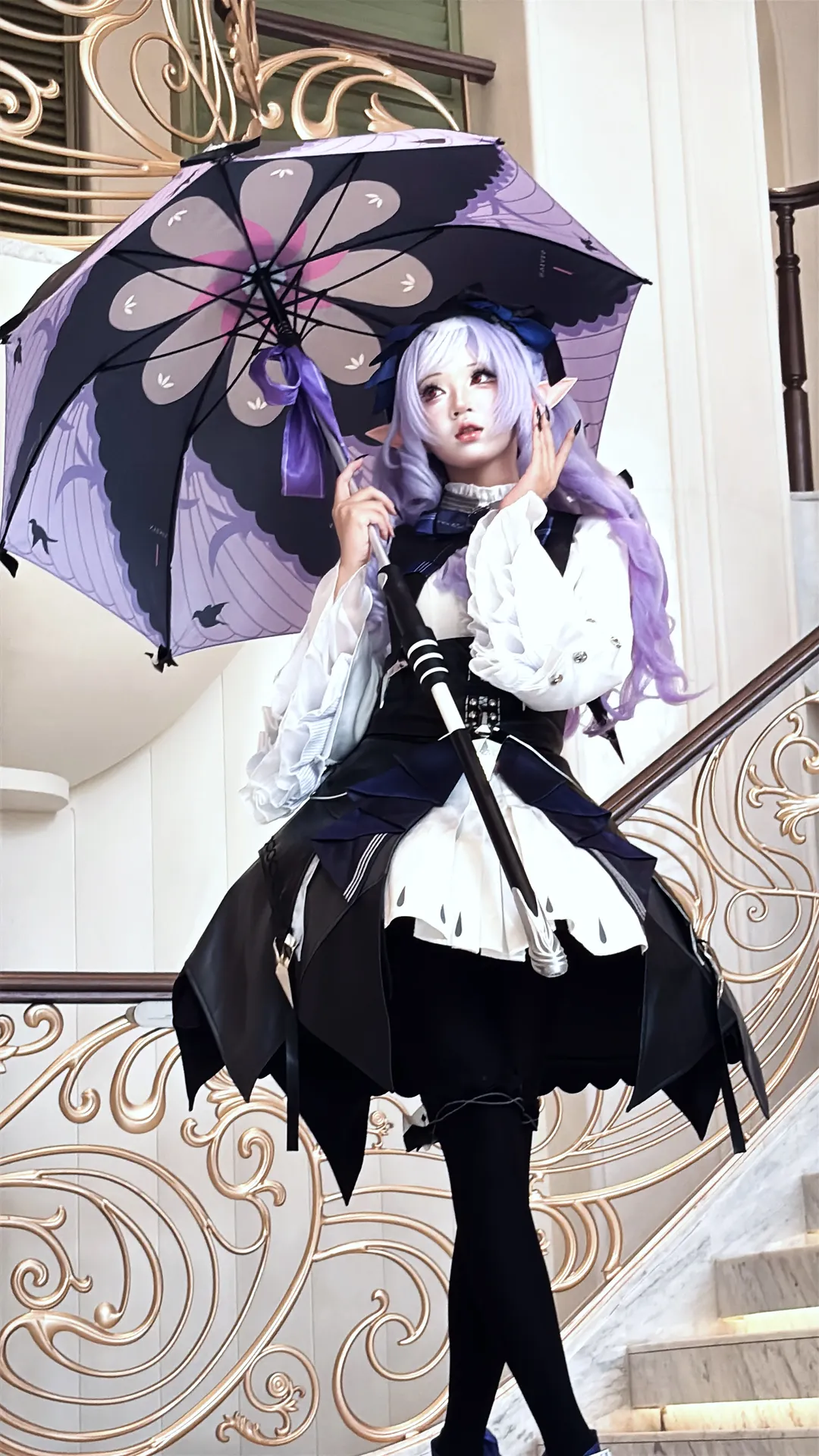ゼンレスゾーンゼロ, ビビアン コスプレ, コスプレ撮影, ゴシックドレス, 紫髪のエルフ - 2枚目