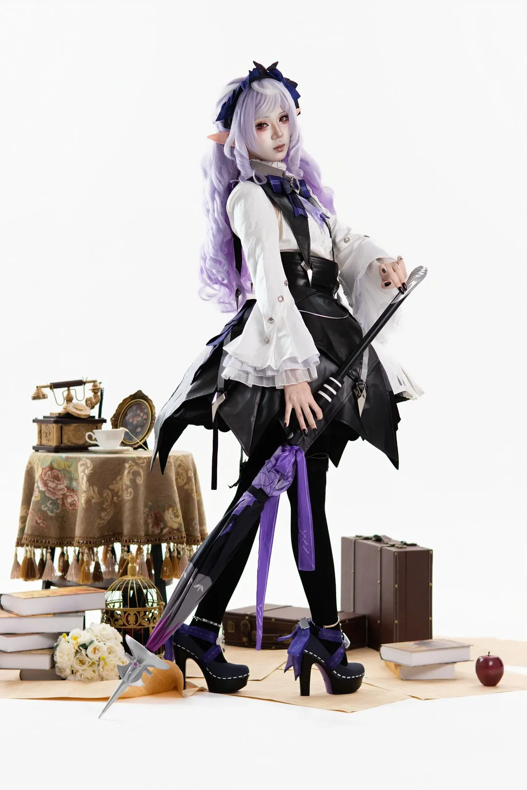 绝区零, cosplay, 薇薇安cos, 黑丝穿搭, 白棚摄影
