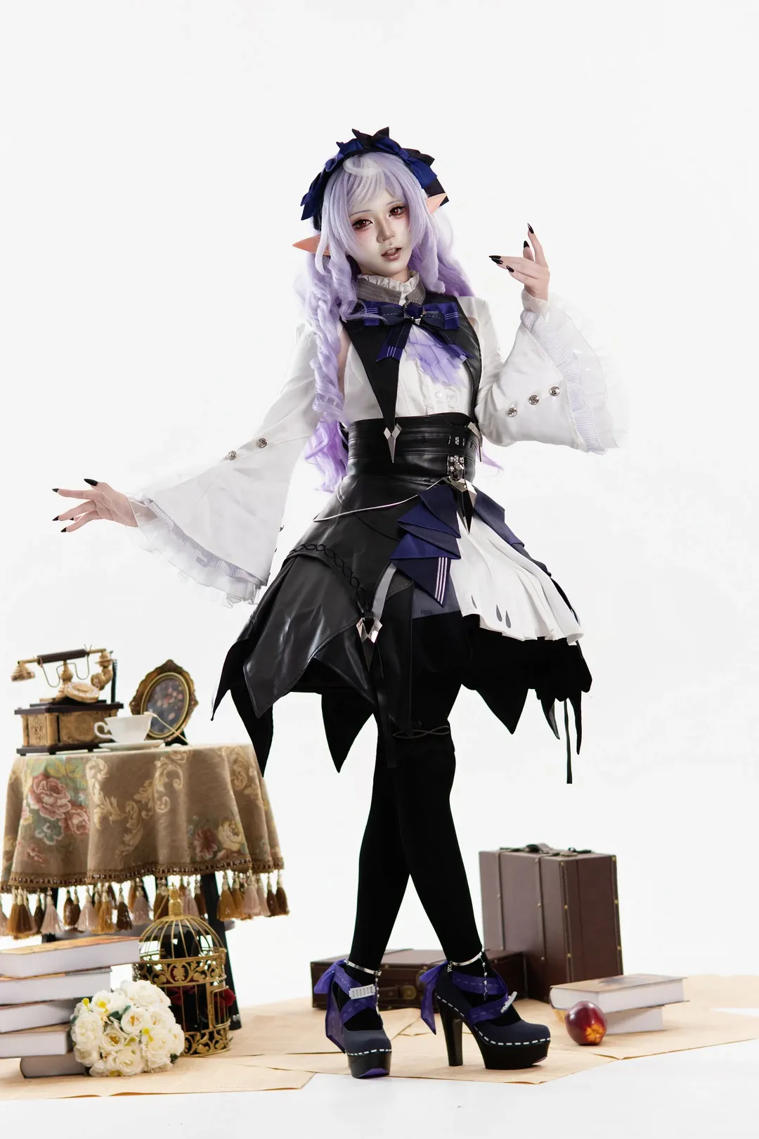 绝区零, cosplay, 薇薇安cos, 黑丝穿搭, 白棚摄影 - 第3张