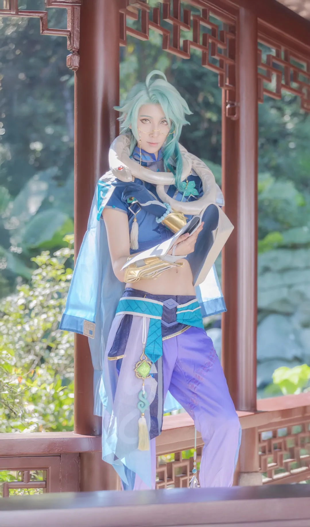 原神, 国风cosplay, 动漫角色扮演, 白术cos, 园博园外景