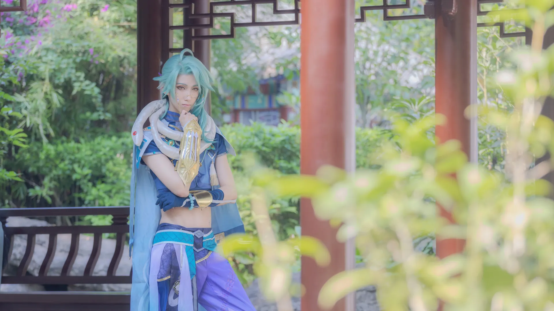 原神, 国风cosplay, 动漫角色扮演, 白术cos, 园博园外景 - 第2张