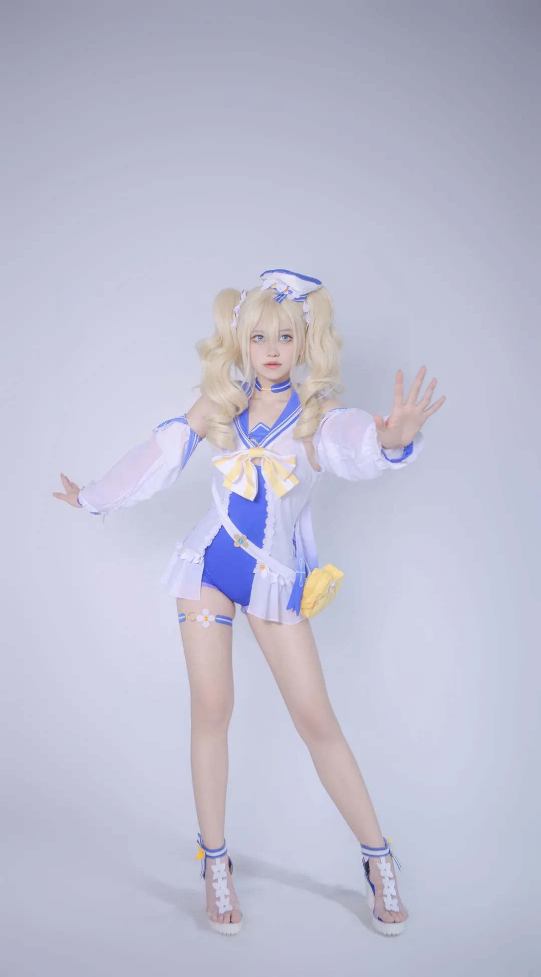 原神, 芭芭拉cos, 水手服, cosplay分享, 腿环 - 第2张