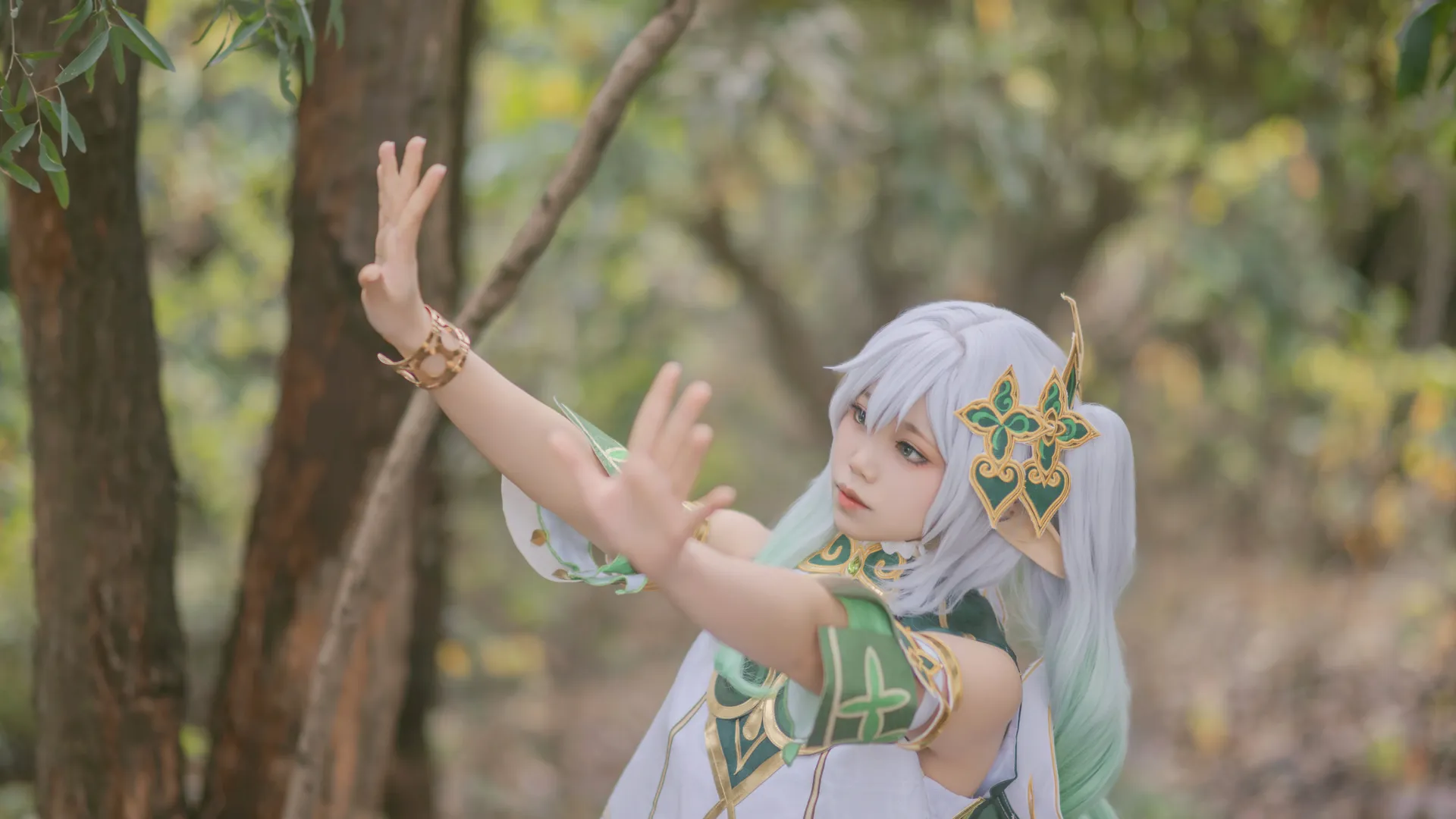 原神, 纳西妲cos, 户外摄影, 精灵cosplay, 森林写真 - 第6张